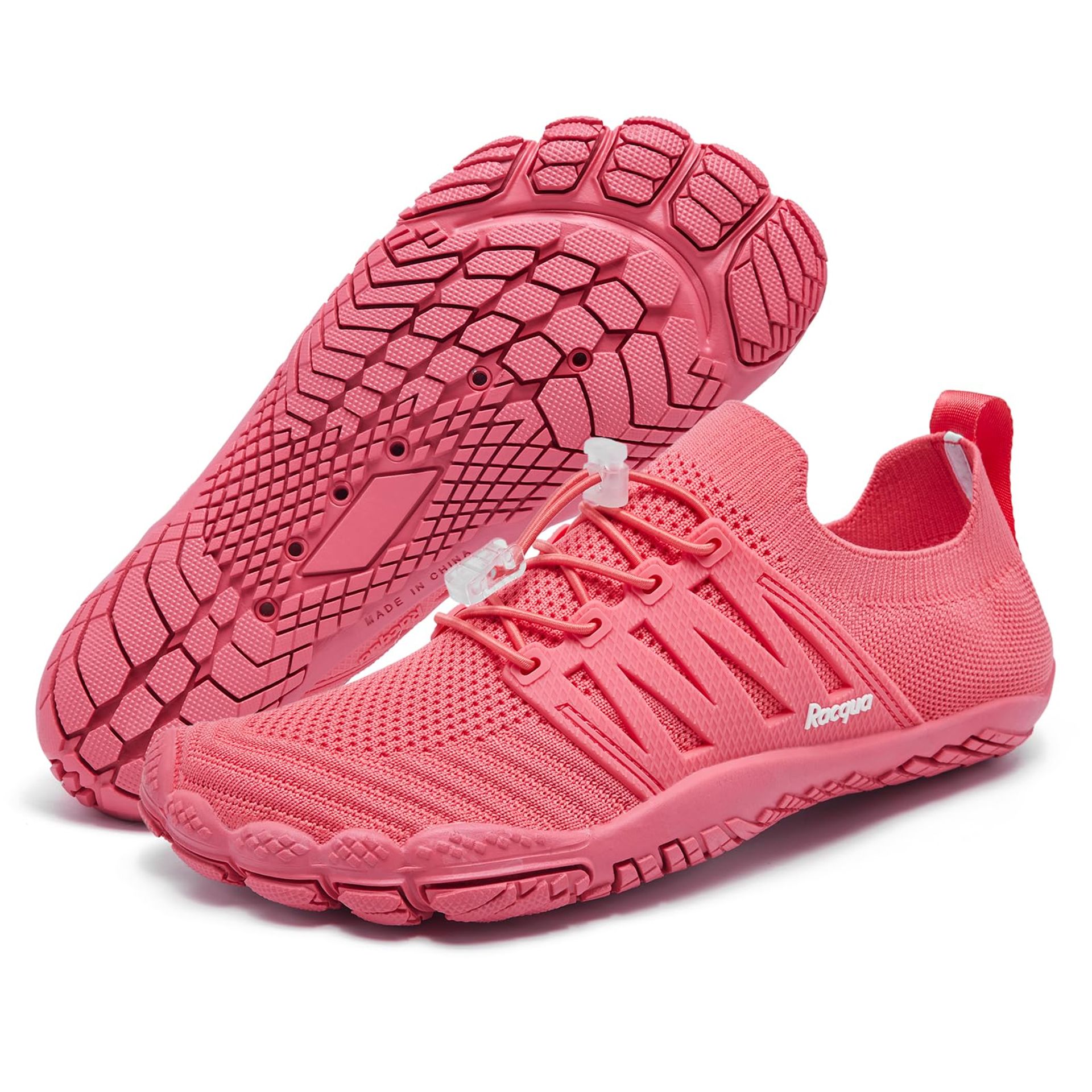 Racqua Red EU36=UK3.5 Quick Dry Non-Slip Barefoot Aqua Shoes for Men & Women
