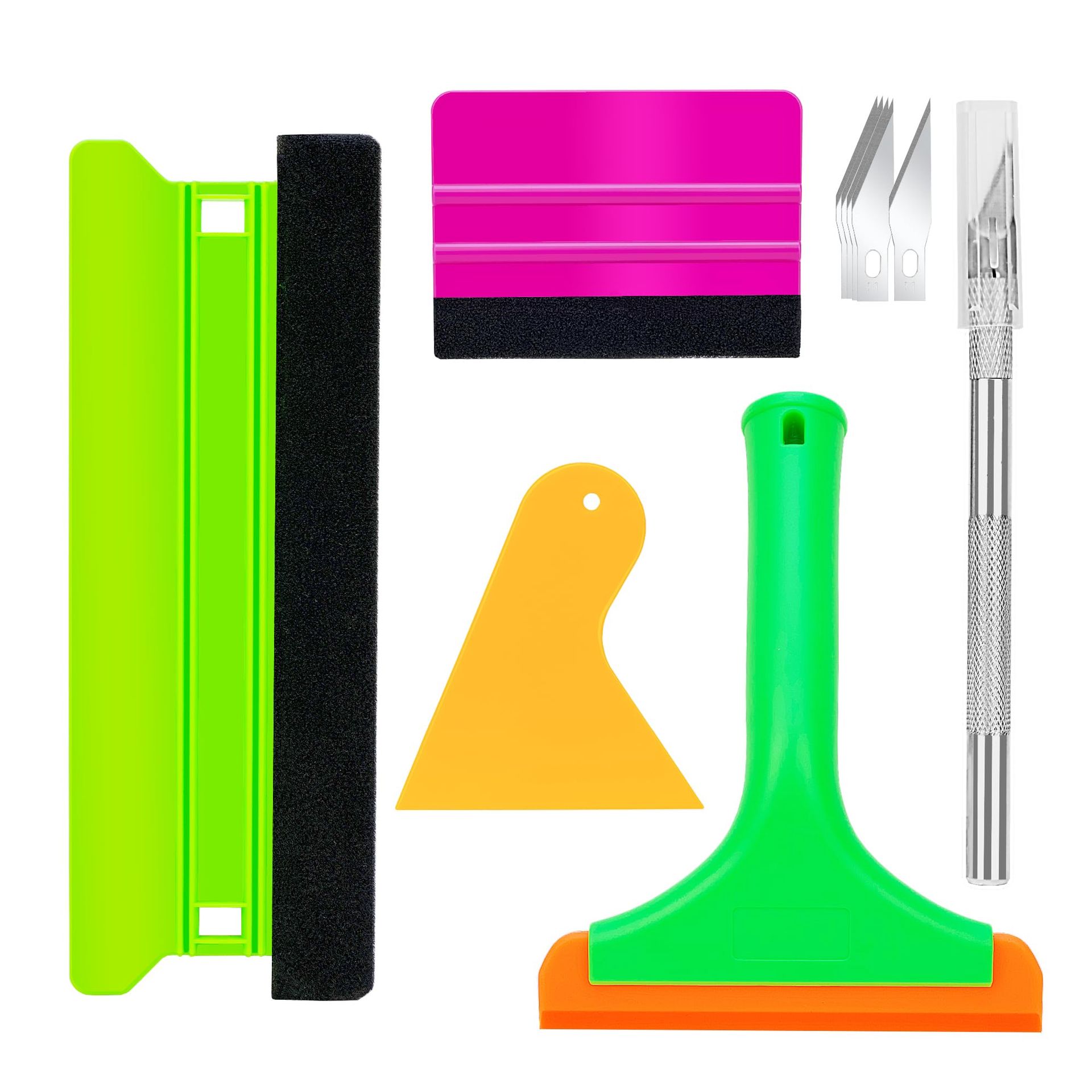 Car Tinting Film Application Kit with Felt Squeegees for Perfect Vinyl, Decal & Wallpaper Application