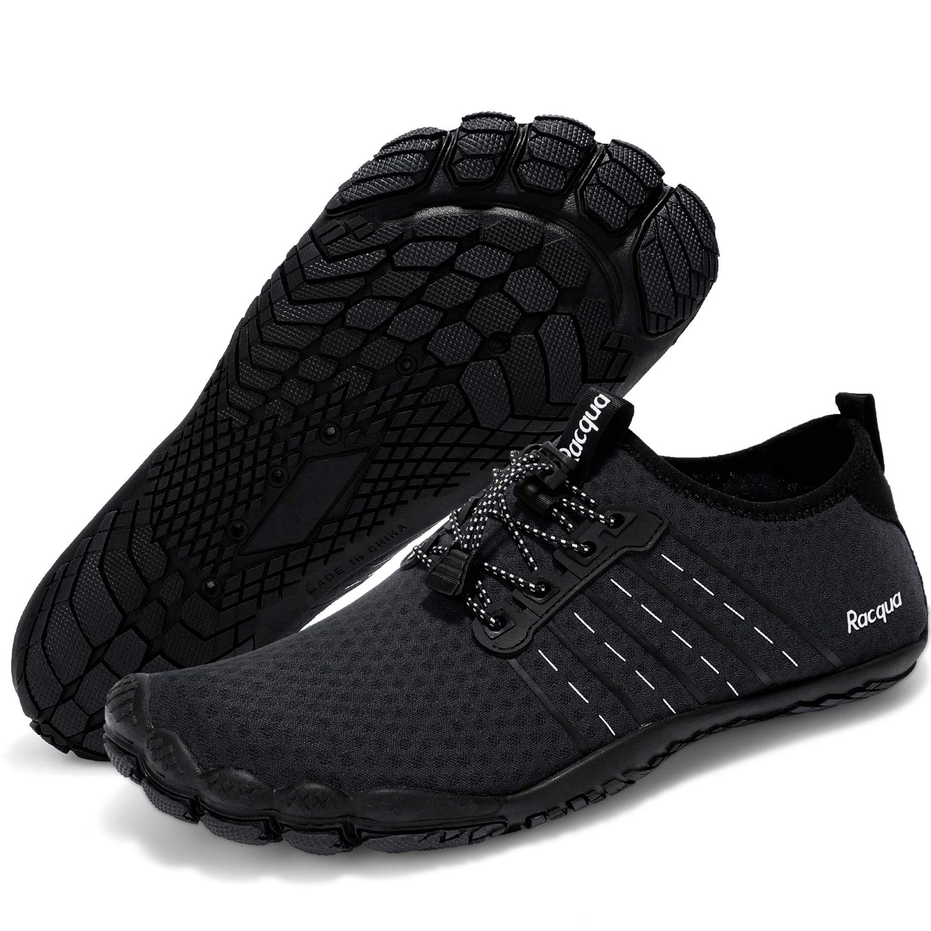 Quick Dry Aqua Shoes for Men & Women – Lightweight Barefoot Swim, Surf & Hiking Footwear - Black EU 36 UK 4.5