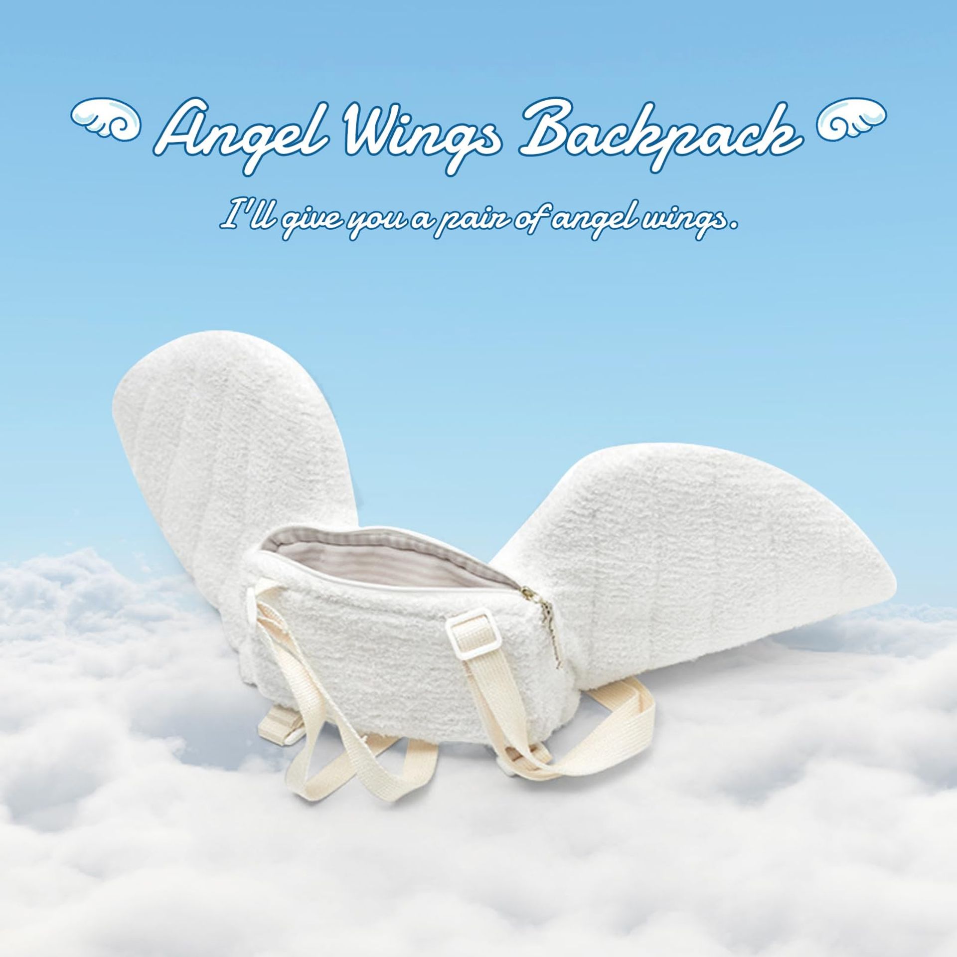 Angel Wings Plush Backpack for Costume or Cosplay YOMORIO Womens Cute Wings Mini Bag Lolita Angel Bag Cosplay  main image 3