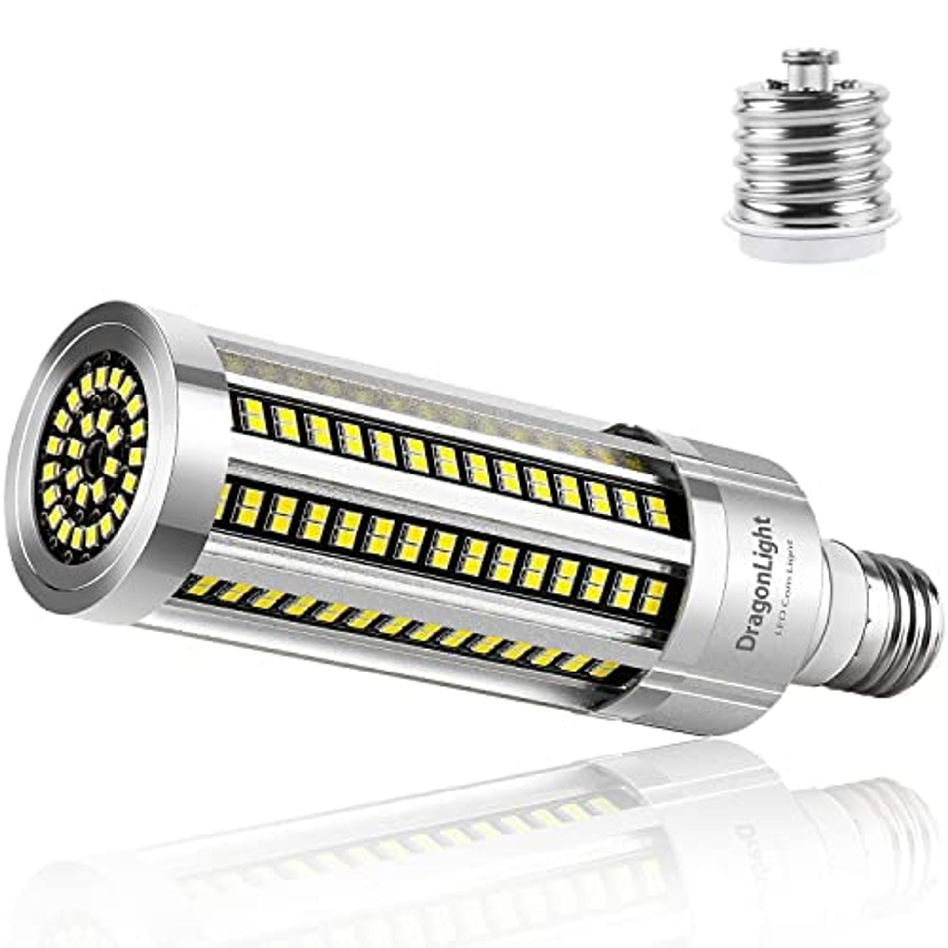 60W LED Corn Light Bulb 7200LM Fanless E27/E40 Base Daylight 6000K 500W Equivalent for Home, Garage & Commercial Lighting