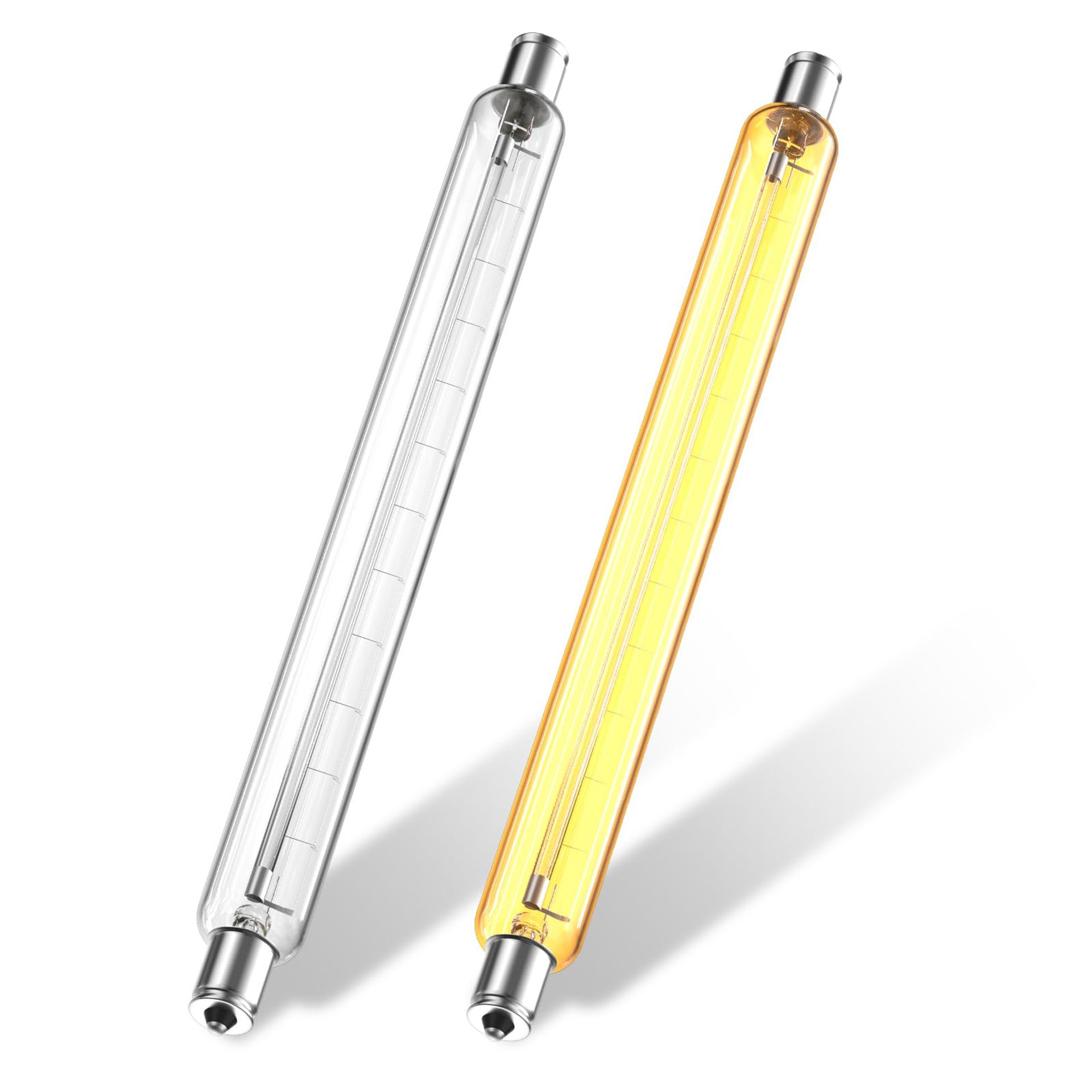 2 Pack S15 Striplight 240V 60W 284MM Clear Bulb, Warm White 2200K, Ideal for Bathroom Shaver Lights