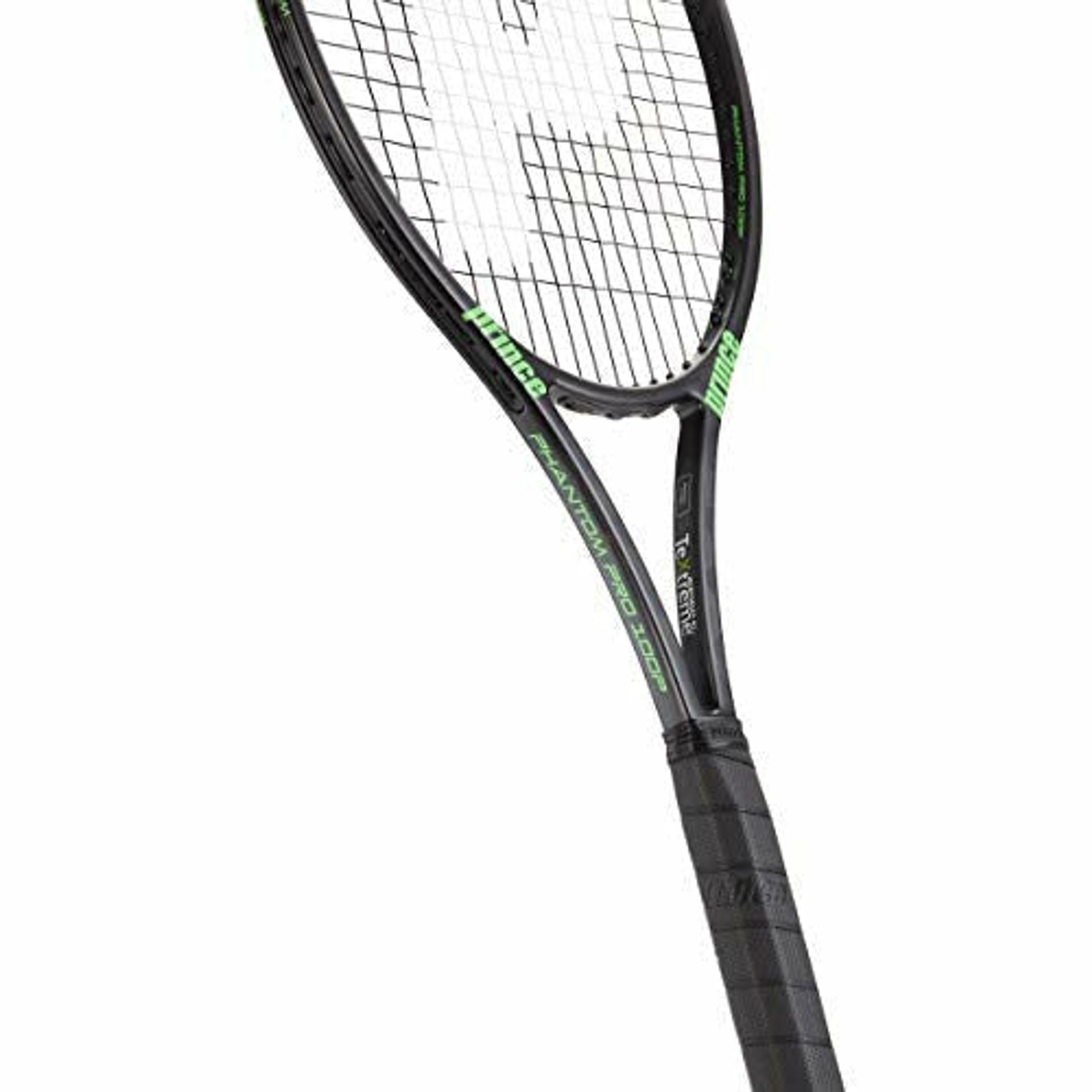 Prince Phantom Pro 100P Adult Tennis Racket, Black/Green, Grip 3