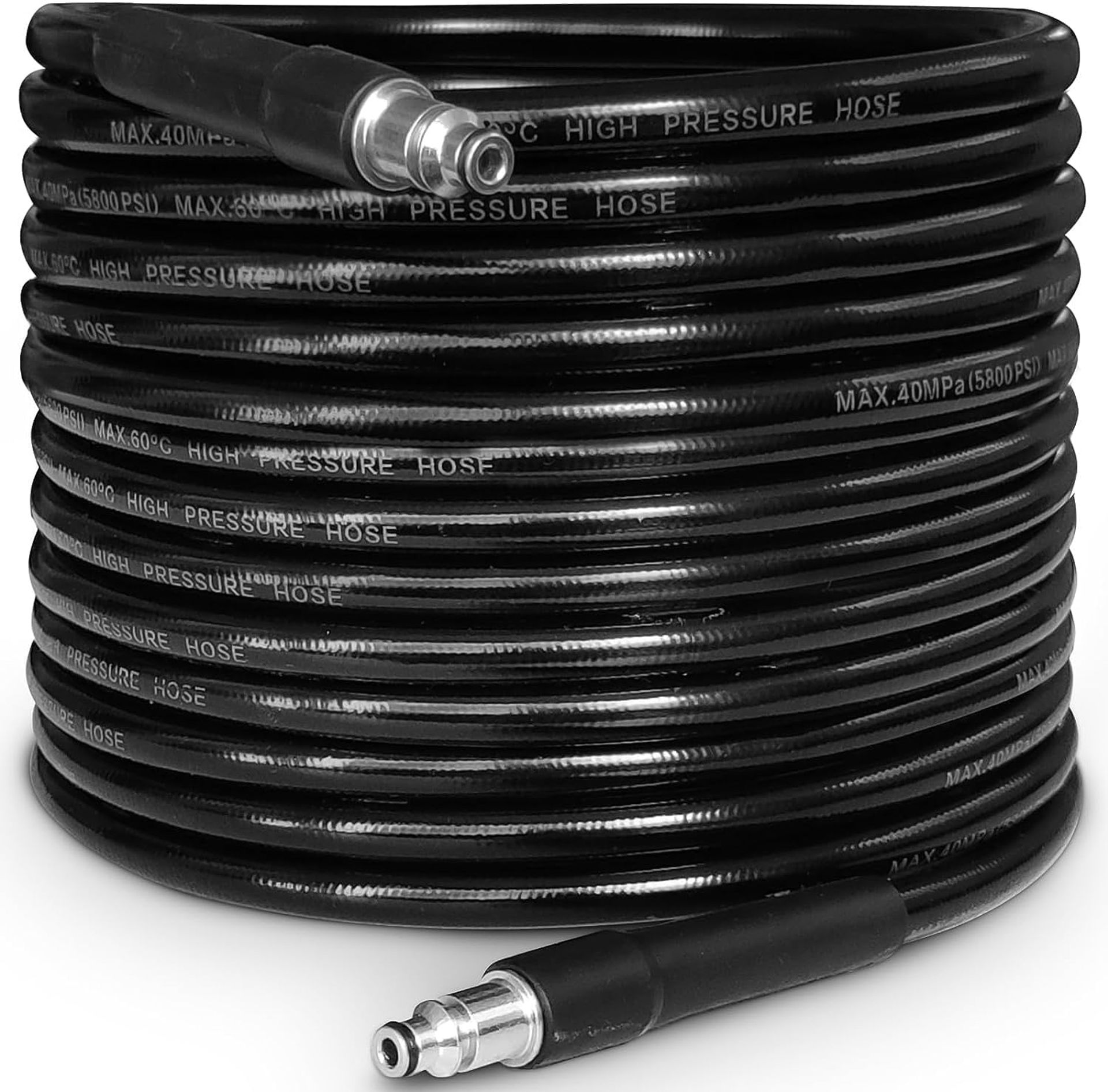 High Pressure Washer Replacement Hose for Bosch AQT Series Quick Connector 15M Extension - Black 15M