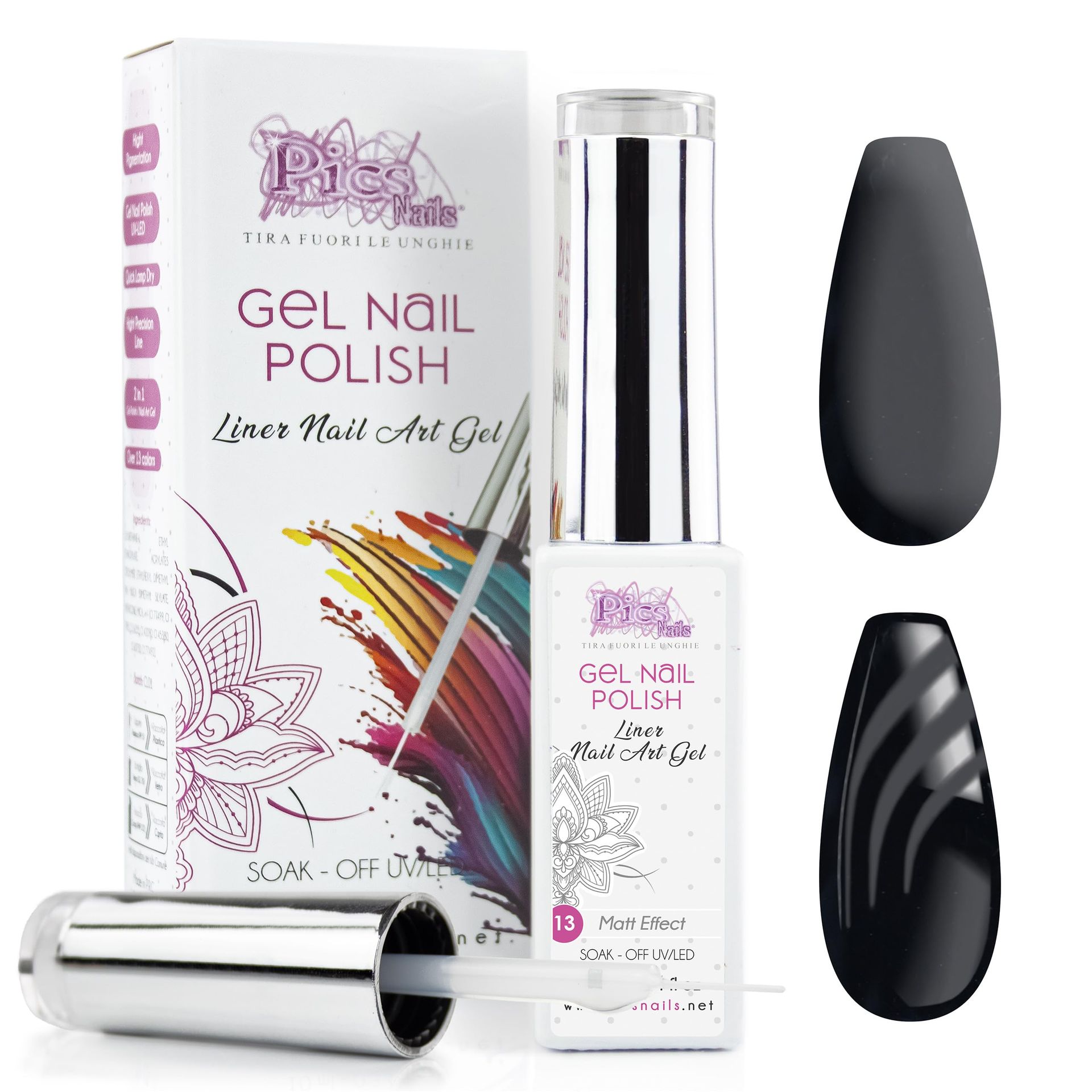 Pics Nails Gel Nail Polish 10ml - Matt Effect for Art & French Manicure