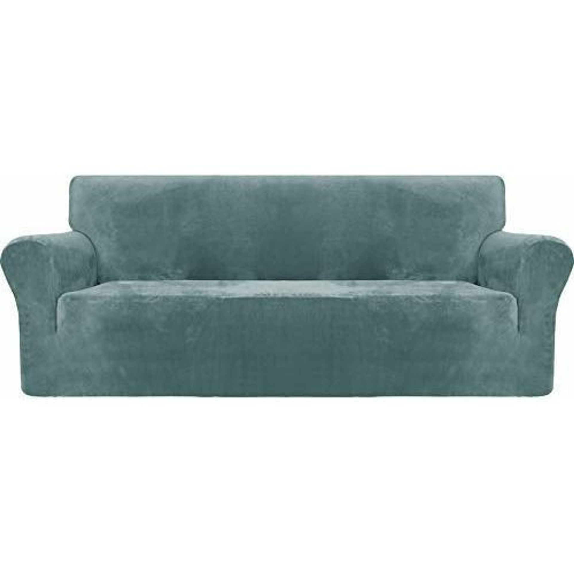 Thick Velvet Sofa Cover 3-Seater - Super Stretch, Non-Slip, Pet-Friendly Furniture Protector in Dusty Blue