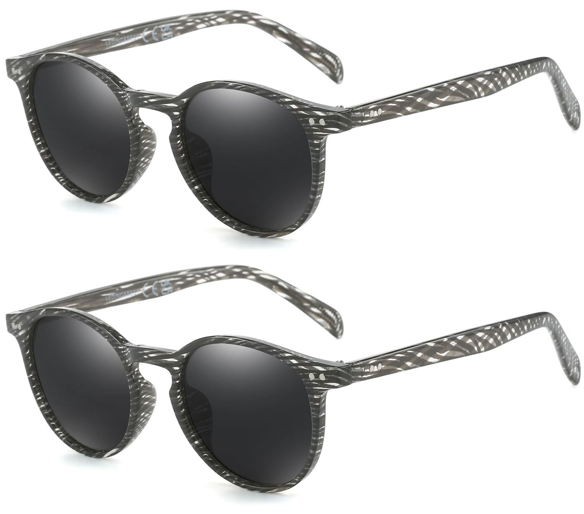 Vintage Round Polarised Sunglasses for Men & Women – Retro Classic UV400 Driving, Fishing & Travel Shades