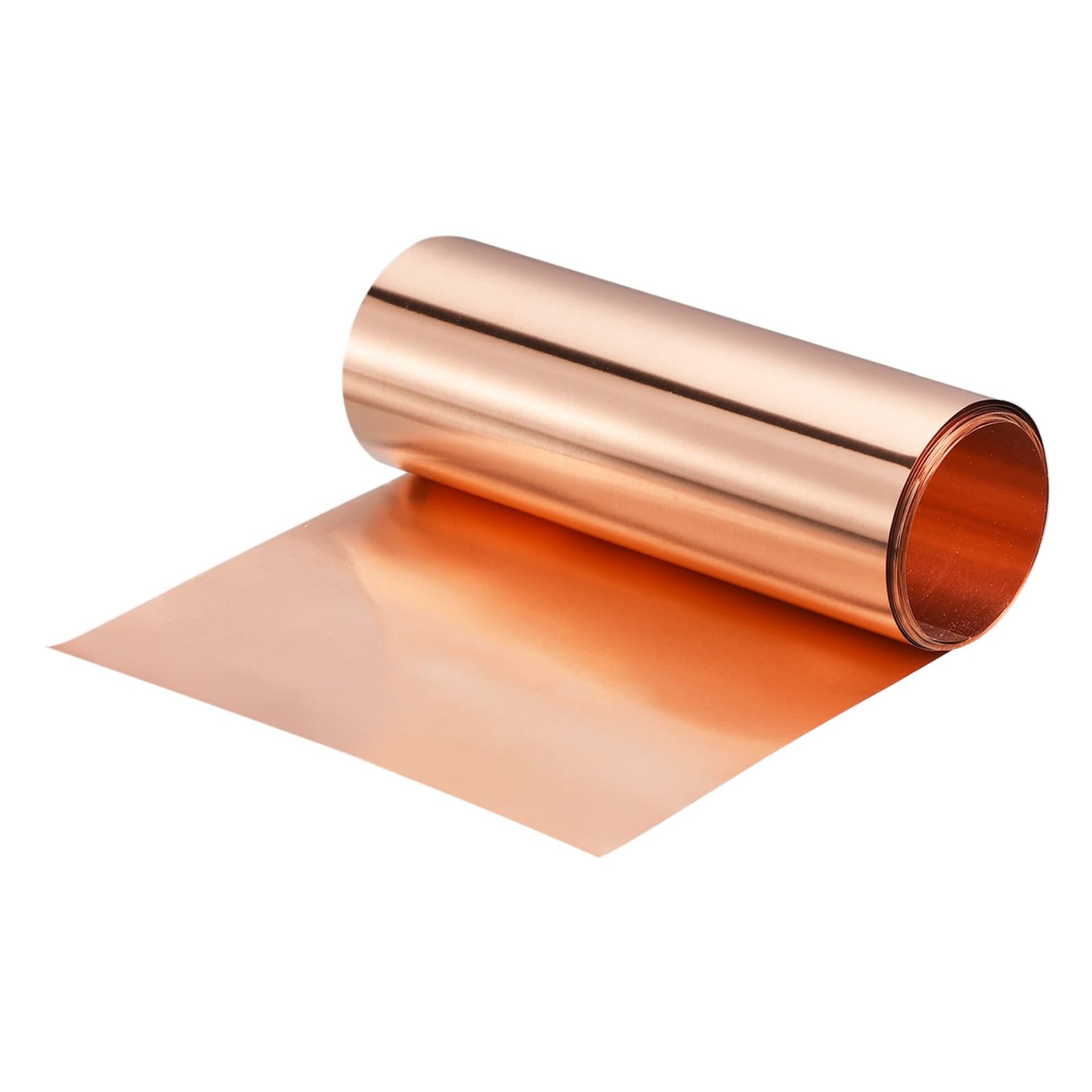 sourcing map Copper Sheet Roll 3500mm x 100mm x 0.08mm, 99.9% Pure Copper Strip 4" x 11.5ft 20 Gauge Copper Flashing Metal Foil Plate for Electricity DIY Projects (Multiple Sizes)