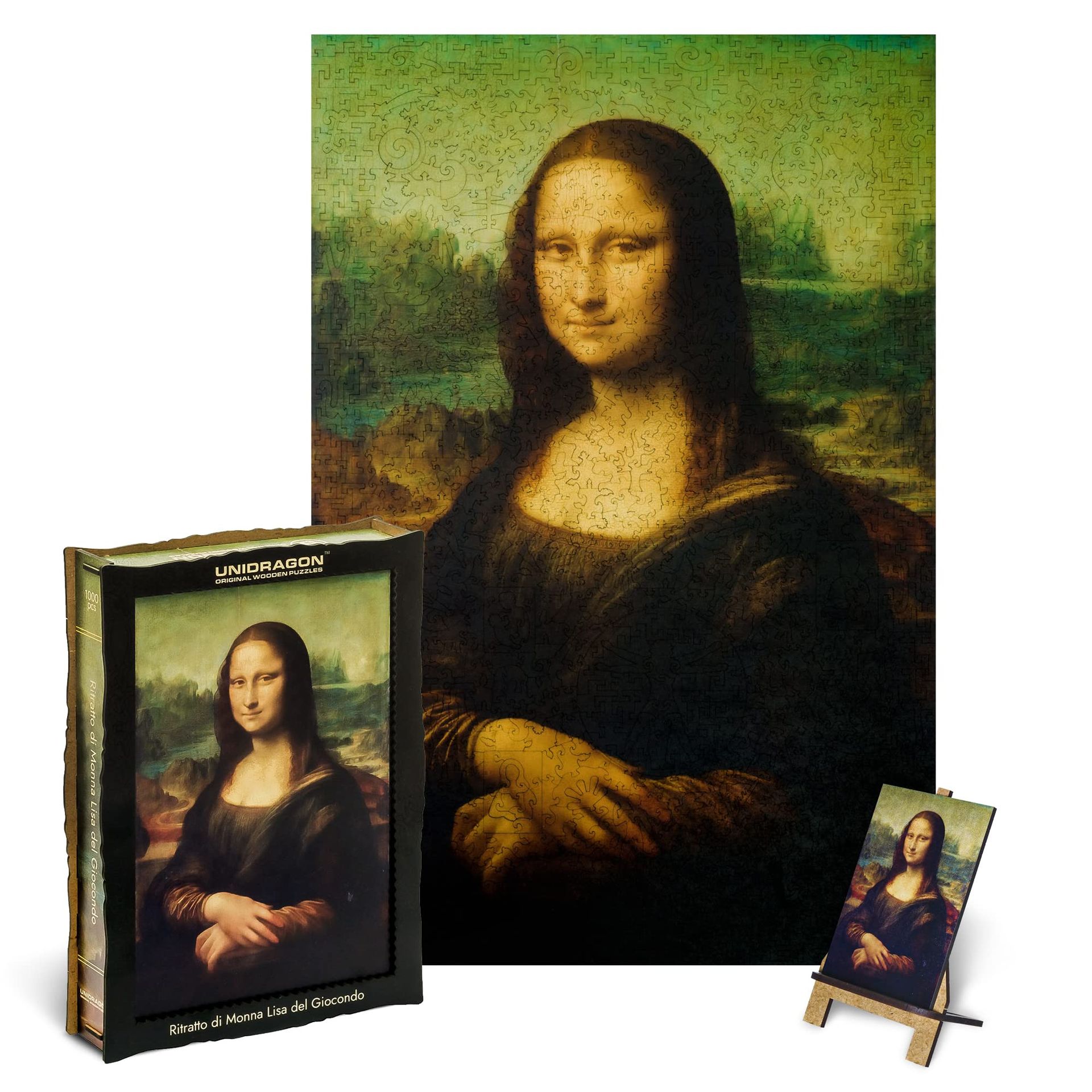 Wooden Jigsaw Puzzle Art Collection Mona Lisa 1000 pcs with Gift Box