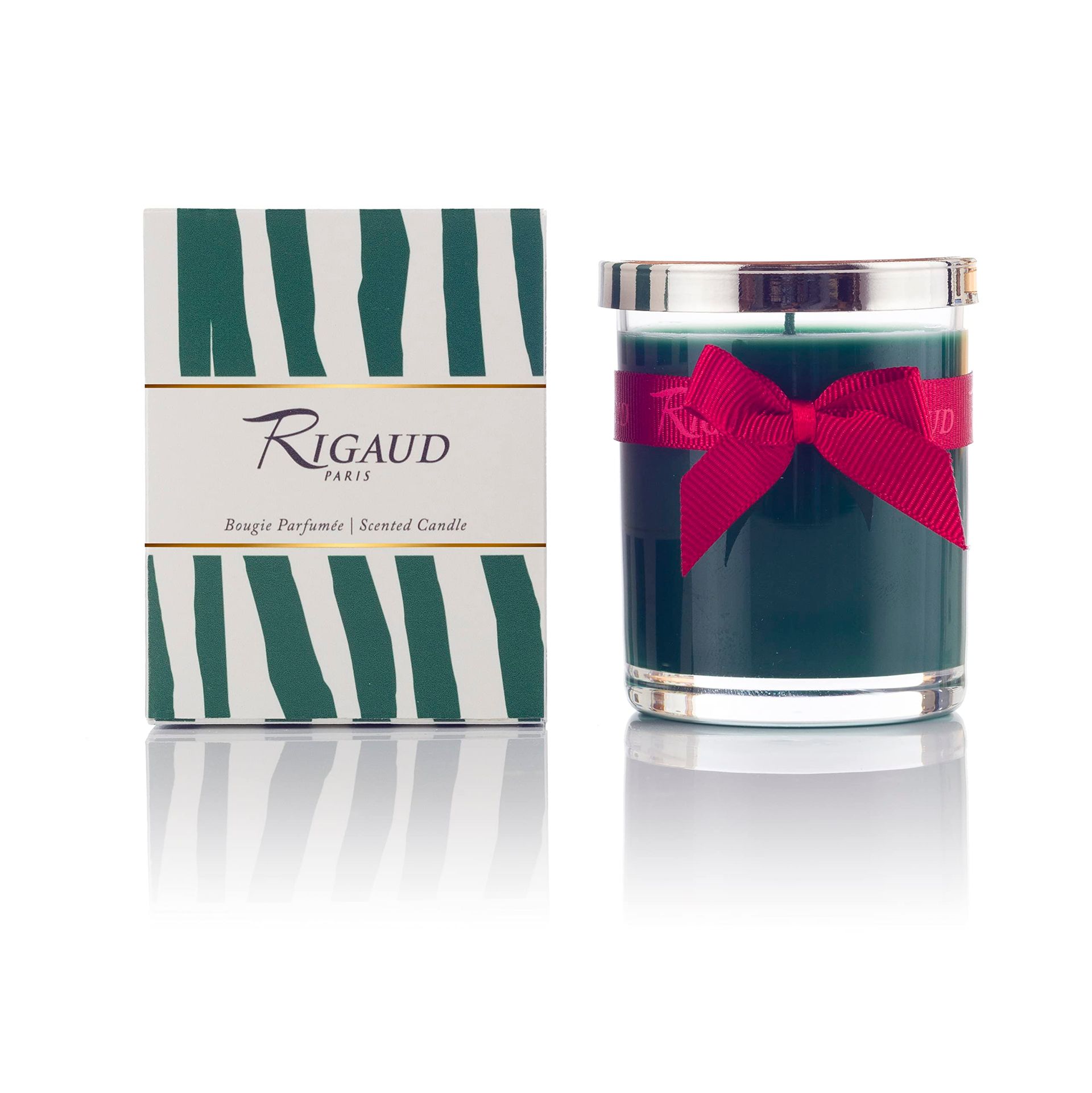 Luxury Scented Candle Cyprès Aroma 100% Handmade in France 28h Burn Time - Green Small - Valentines