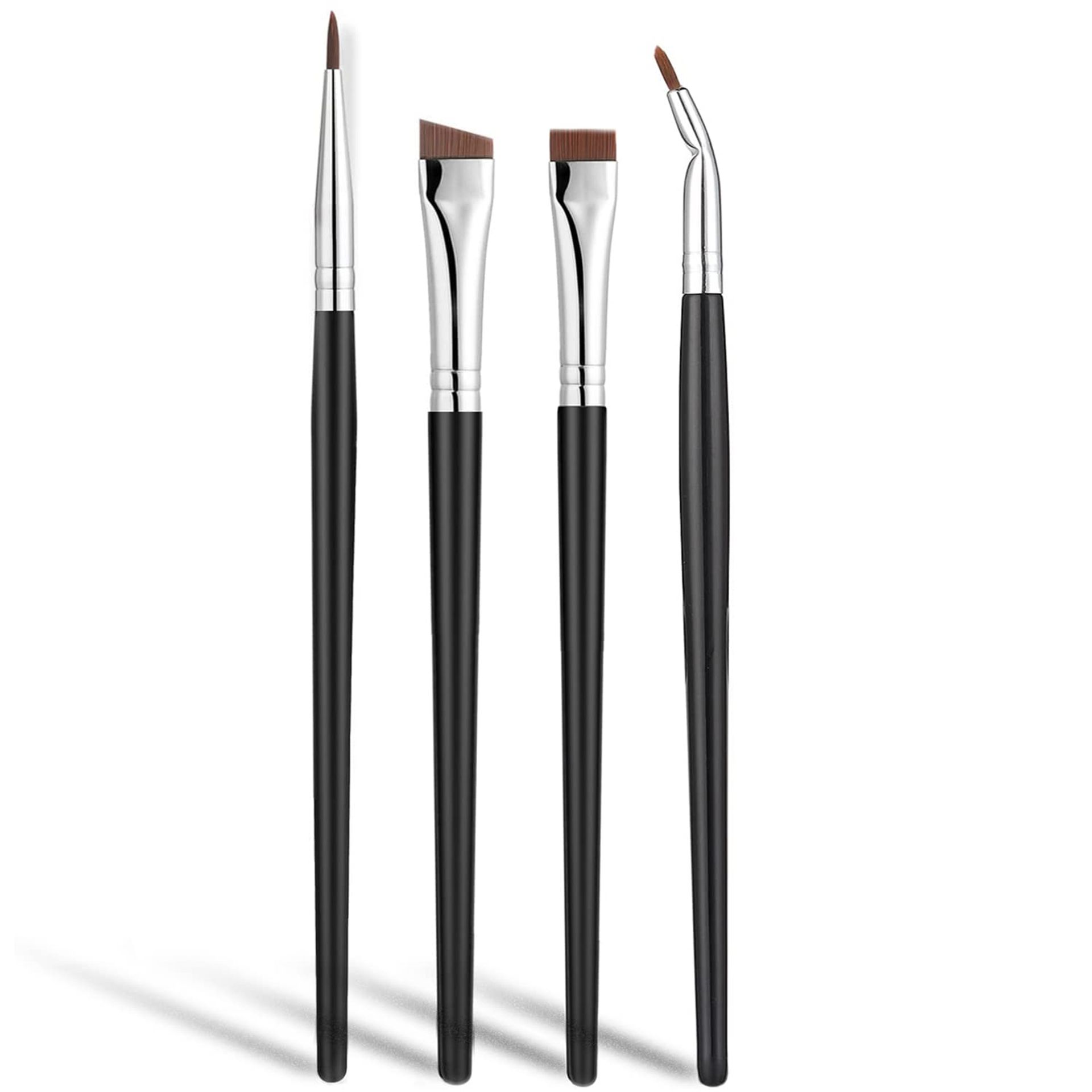 Precision Angled Eyeliner Brushes Set - Ultra-Thin Gel Makeup Tools, 4 Pcs