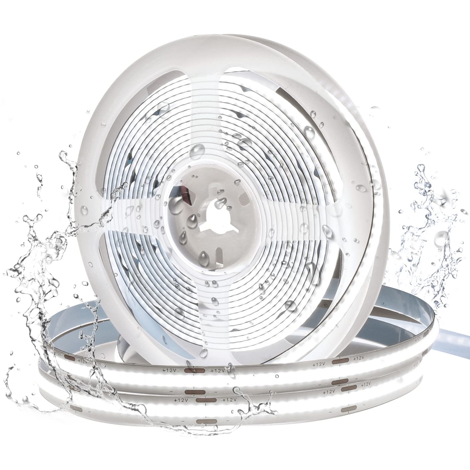 Flexible High Density COB LED Strip Light 12V IP65 Waterproof 48W 5m LightingWill - Daylight White 5m