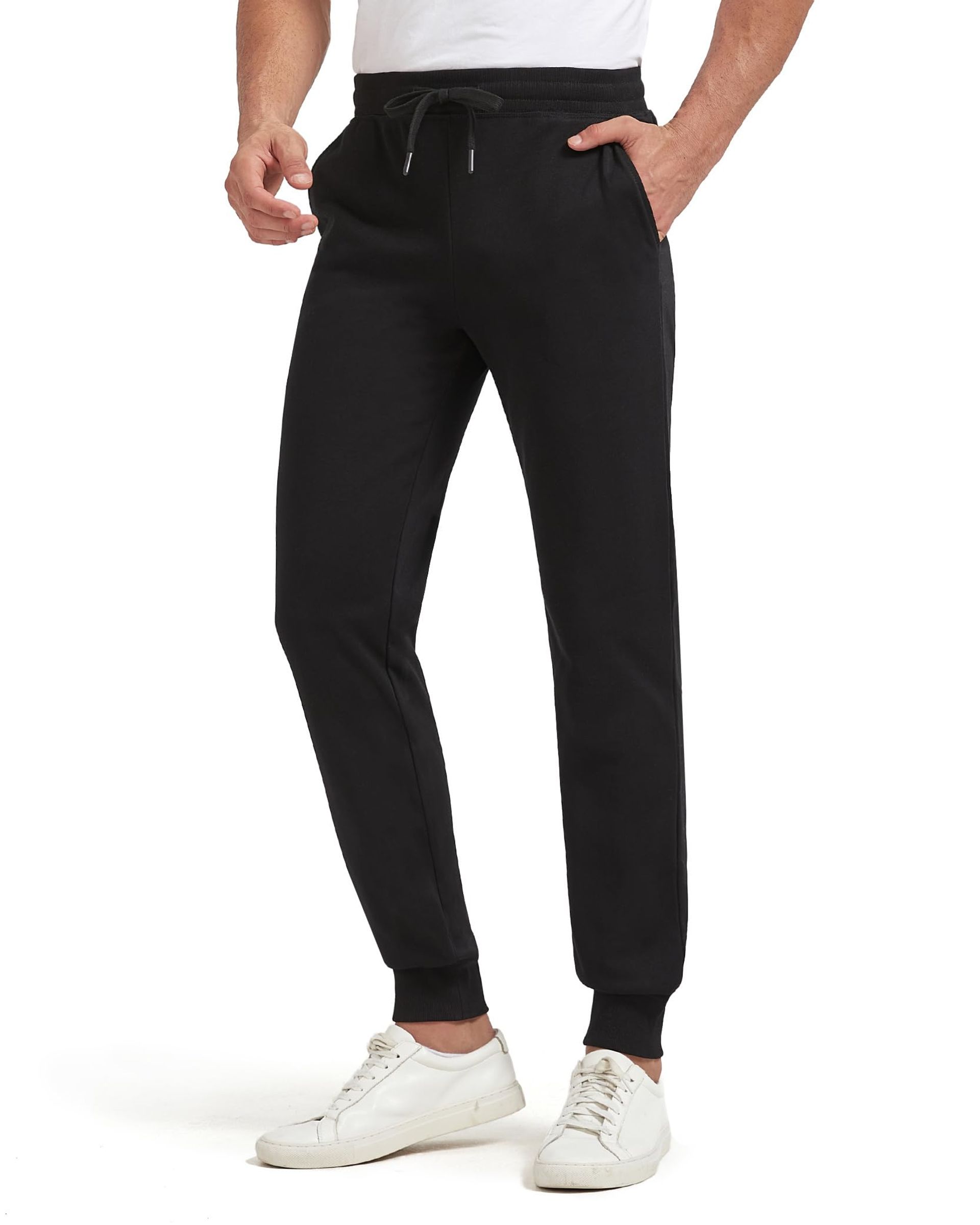 Men's Extra Long Joggers Tall Fit Fleece Lined Sweatpants Adjustable Waist - Grey XXL Tall