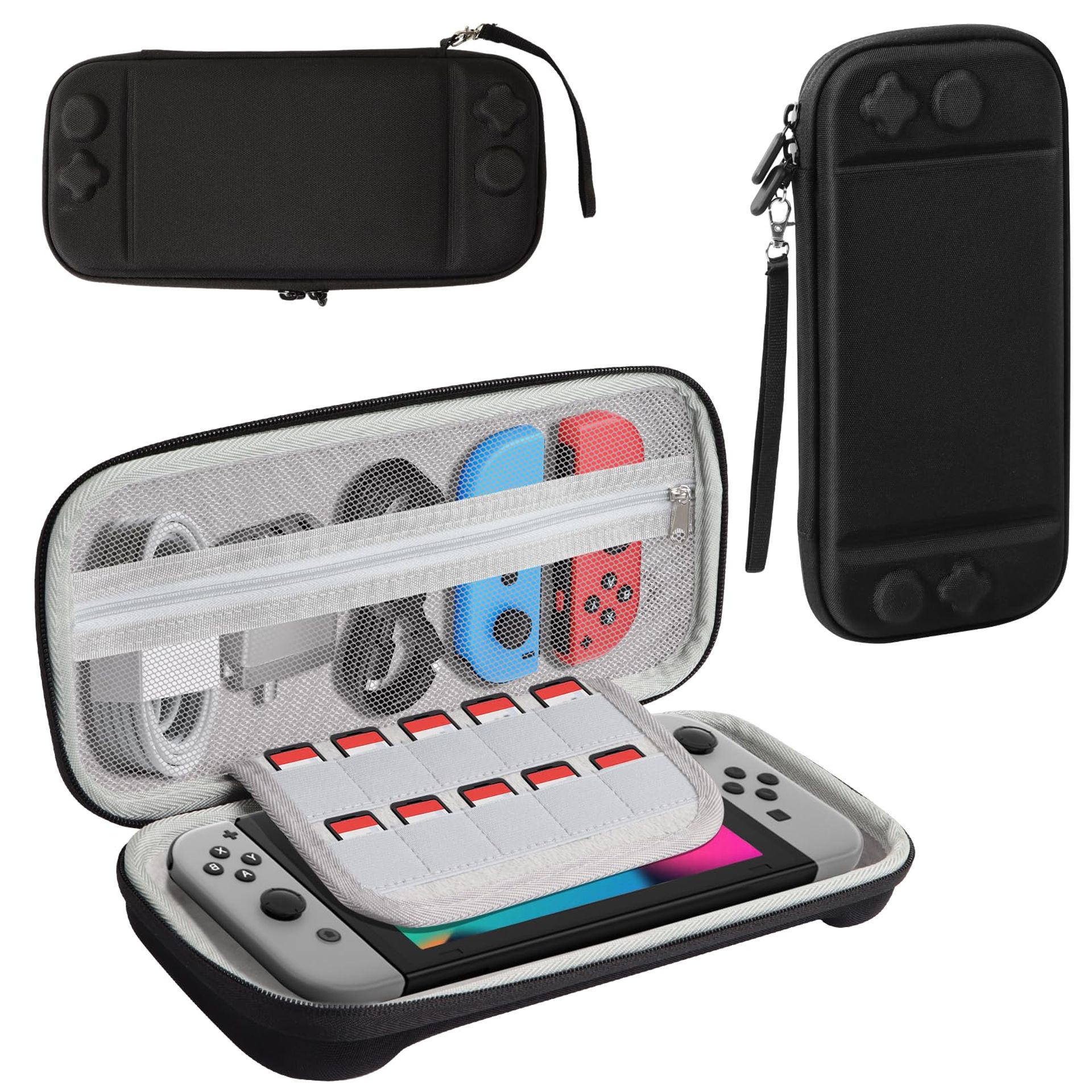 Carrying Case for Nintendo Switch 2 High-End EVA Hard Shell Waterproof & Shockproof Travel Storage with 10 Game Card Slots - Black S-Case H
