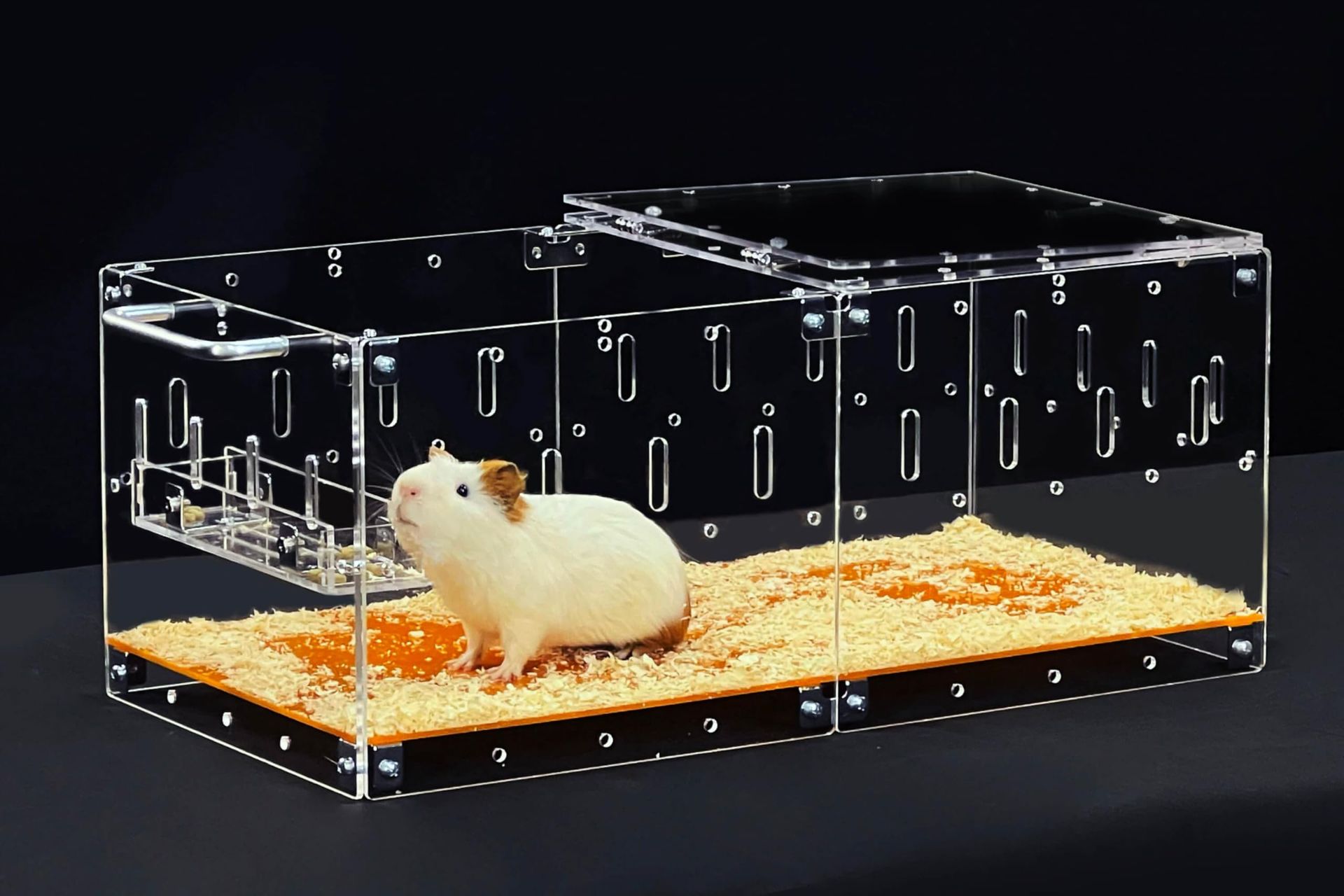 Small Acrylic Guinea Pig & Hamster Cage (2x1 ft) – Connectable with Lid & Base