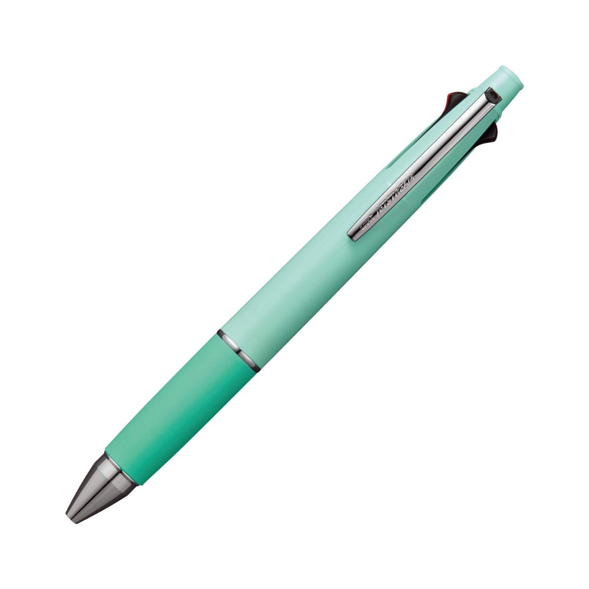 Uni Jetstream 4&1 Multi Pen and Pencil, 0.5mm, 4 Colours, Pale Green - Smooth Writing for Business
