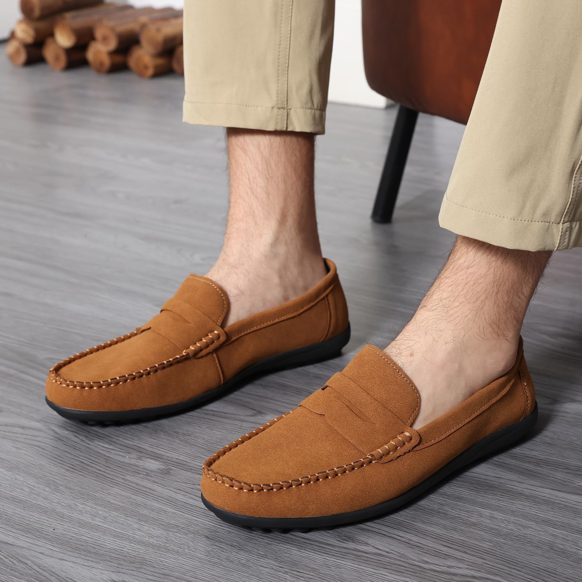 Navy Suede Men's Driving Moccasins Seacrest Ii