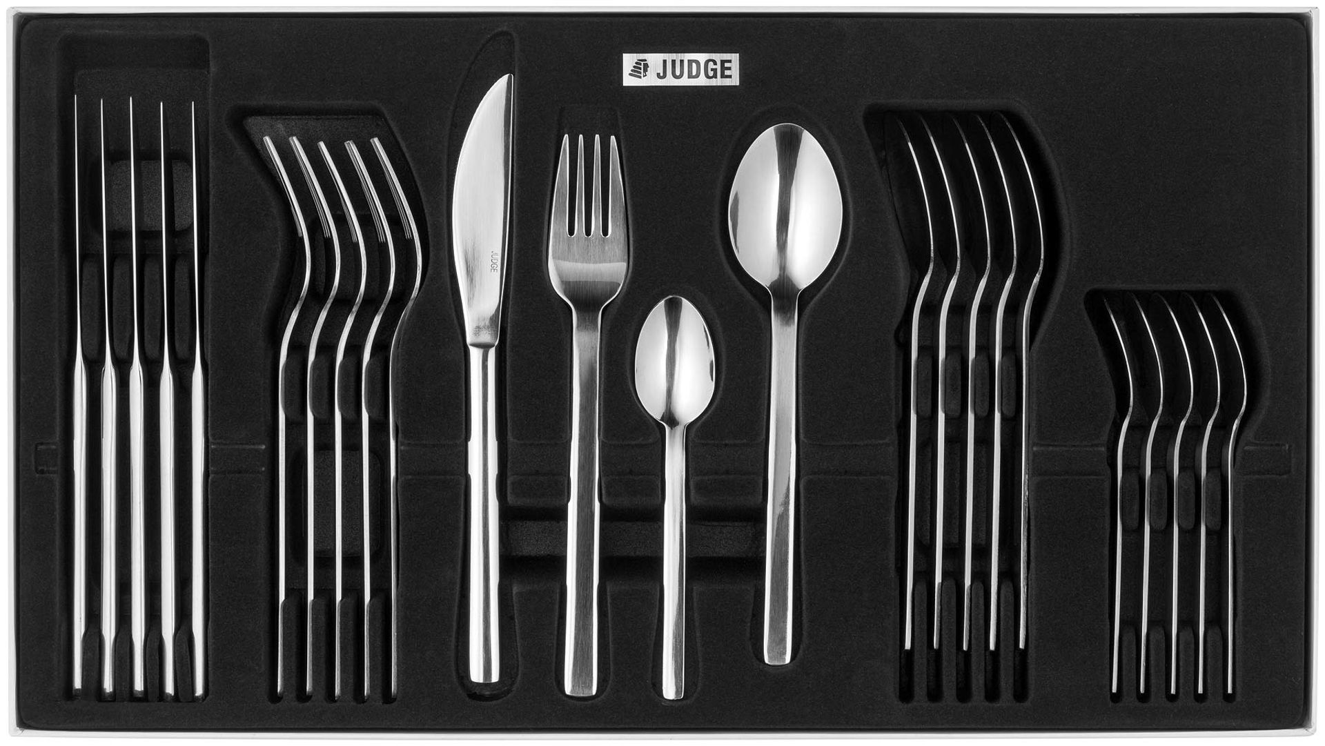 Judge 24-Piece Stainless Steel Cutlery Set for 6 People Dishwasher Safe Gift Box - Silver 24 Piece - Spring Refresh