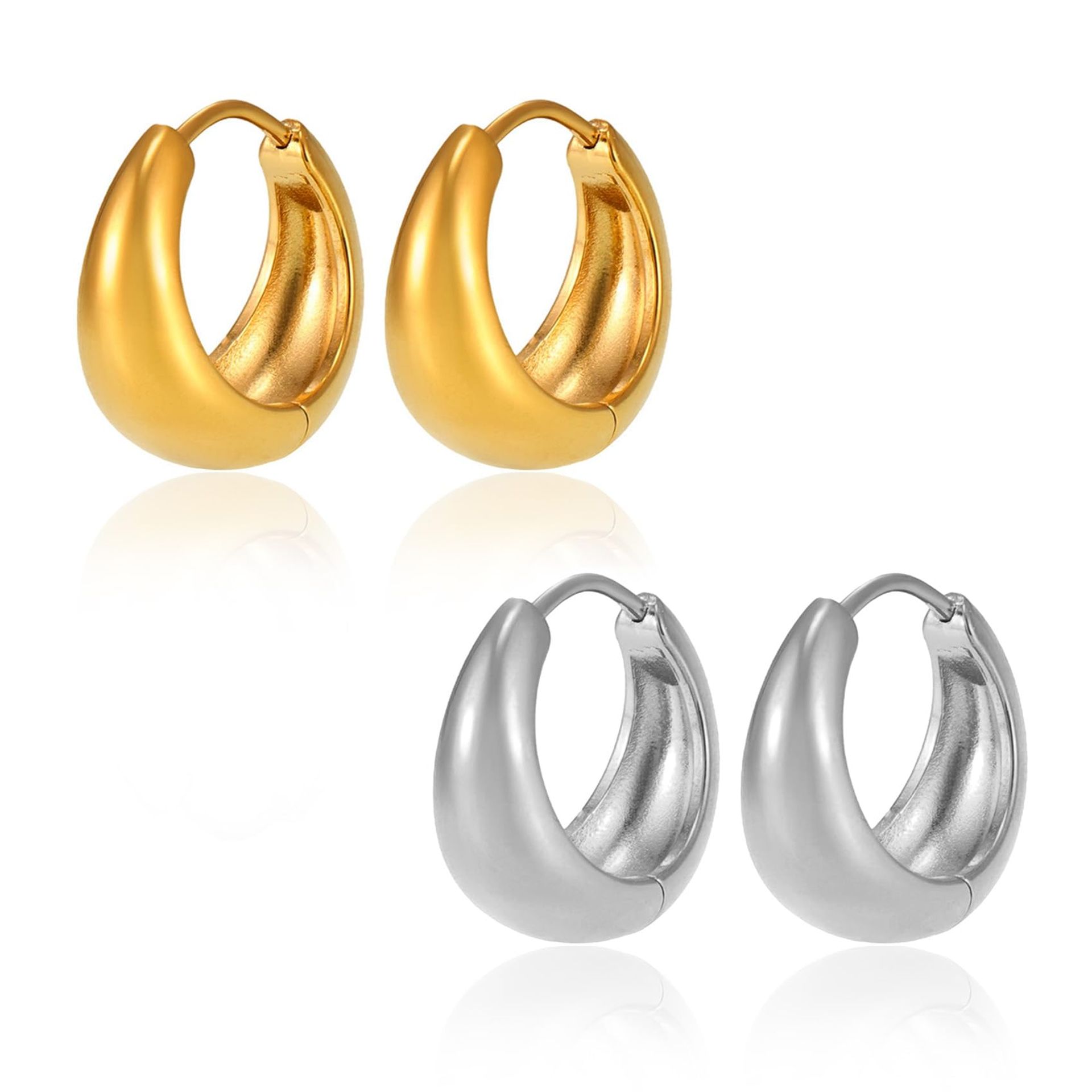 Elegant Gold & Silver Hoop Earrings for Men & Women - Perfect for Weddings, Birthdays & More