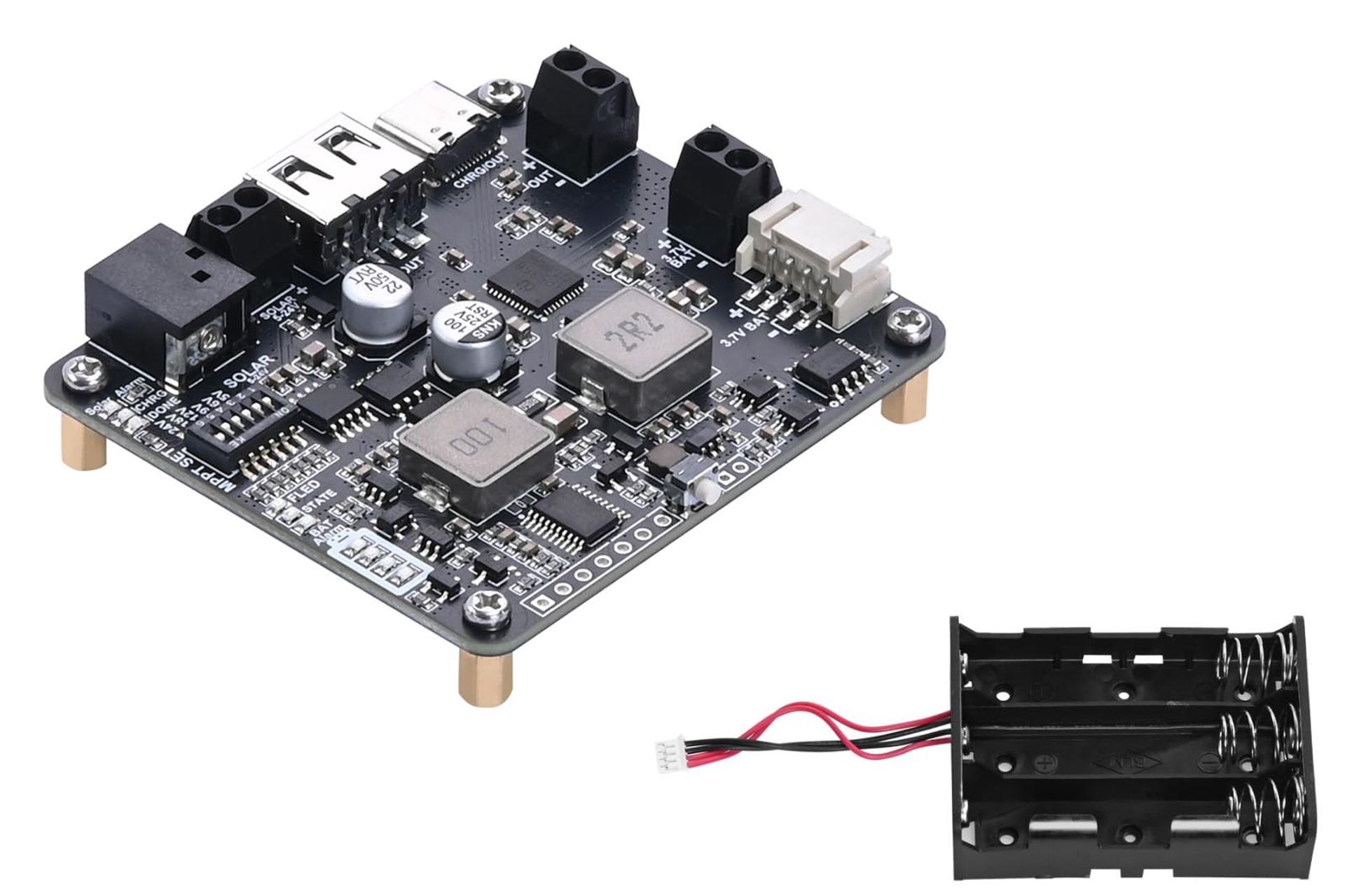 Solar Power Management Module MPPT 5V-24V Type-C USB 5V/3.1A Output for IoT and Eco Projects - Black XI-2.42inch OLED Display B