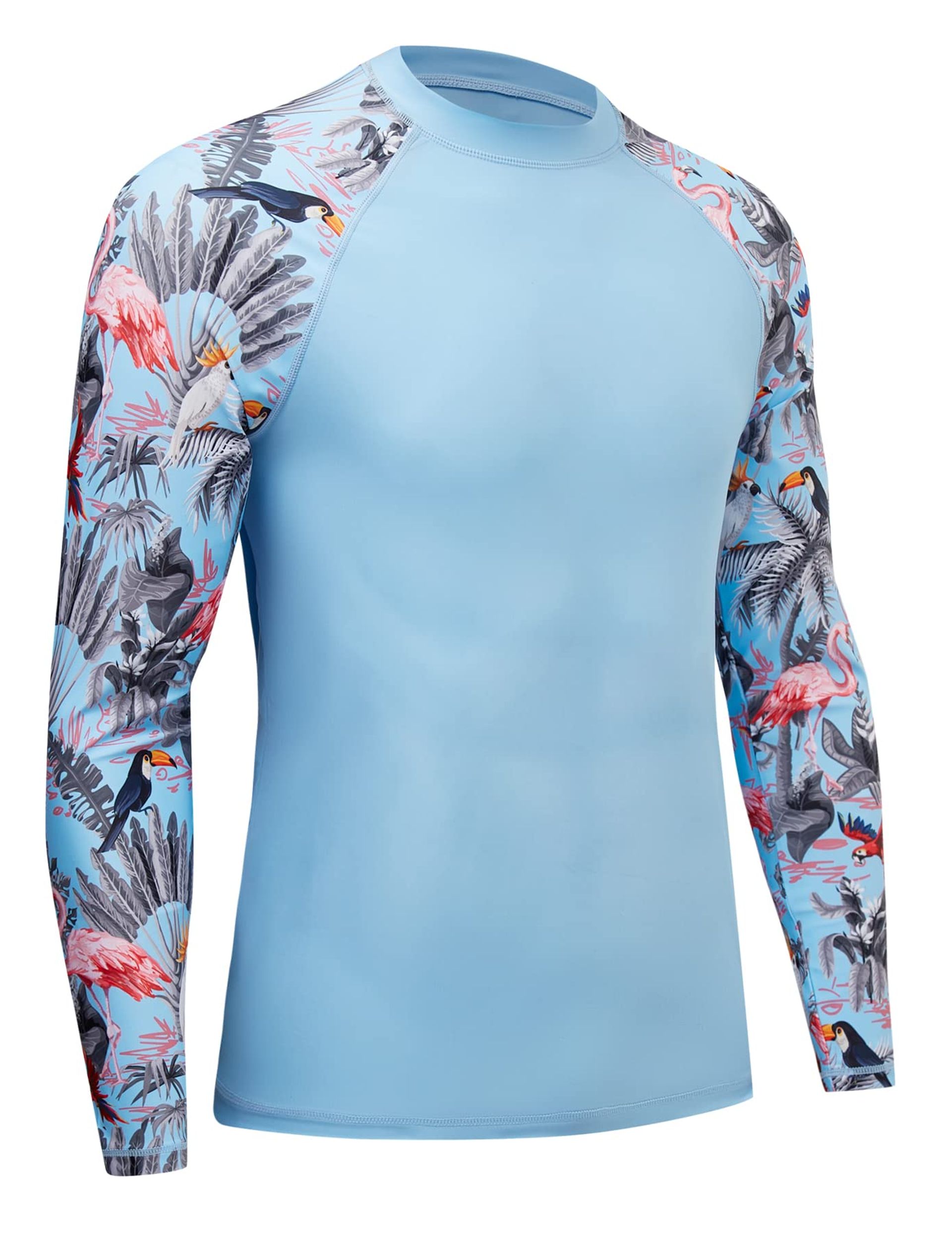 Men's Long Sleeve UV Swim Shirt Quick Dry Rash Guard Top for Surfing, Swimming & Sports - Compression Fit for Comfort & Protection