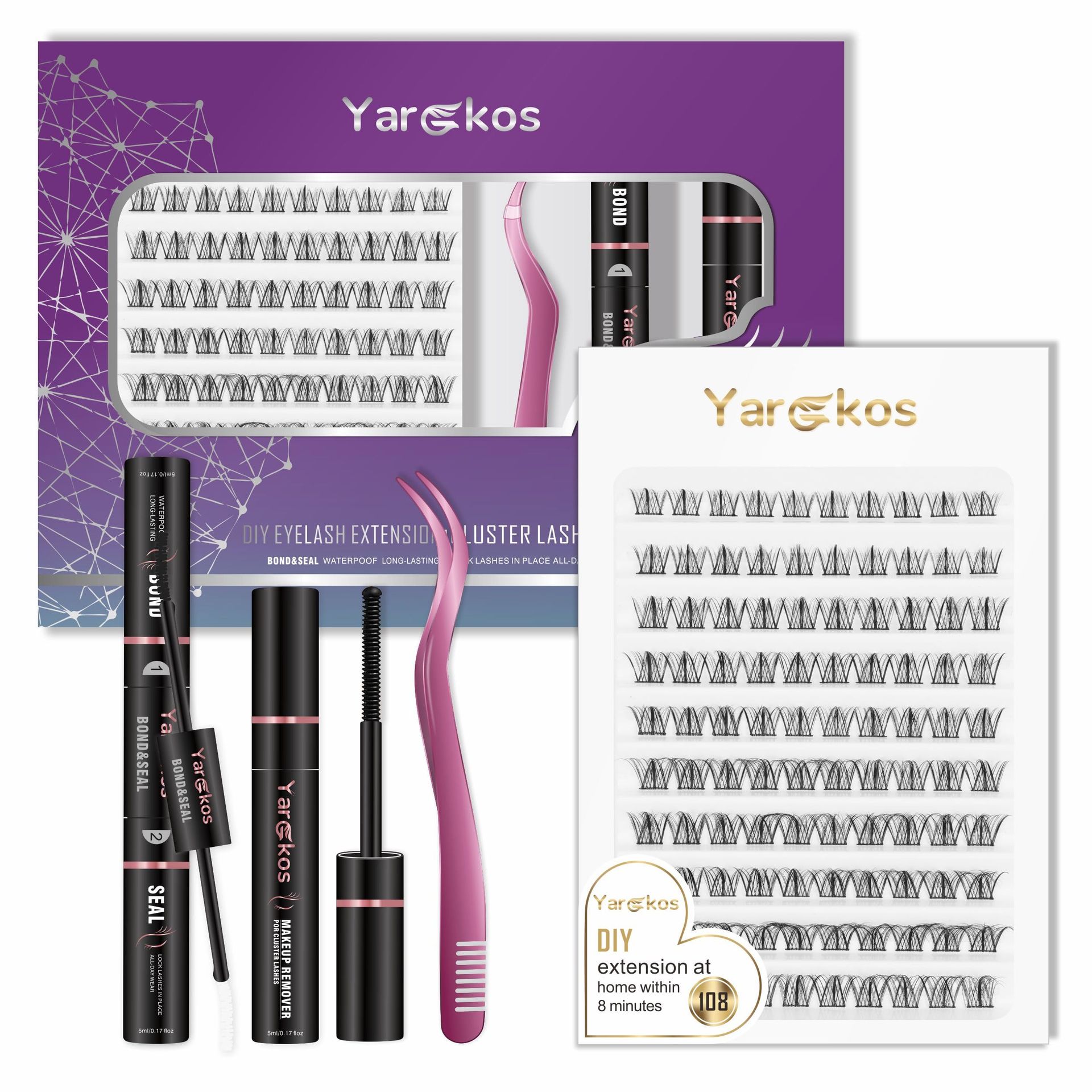 DIY Lash Extension Kit, 100Pcs False Eyelash Clusters, 10-16mm C Curl, Purple-B3