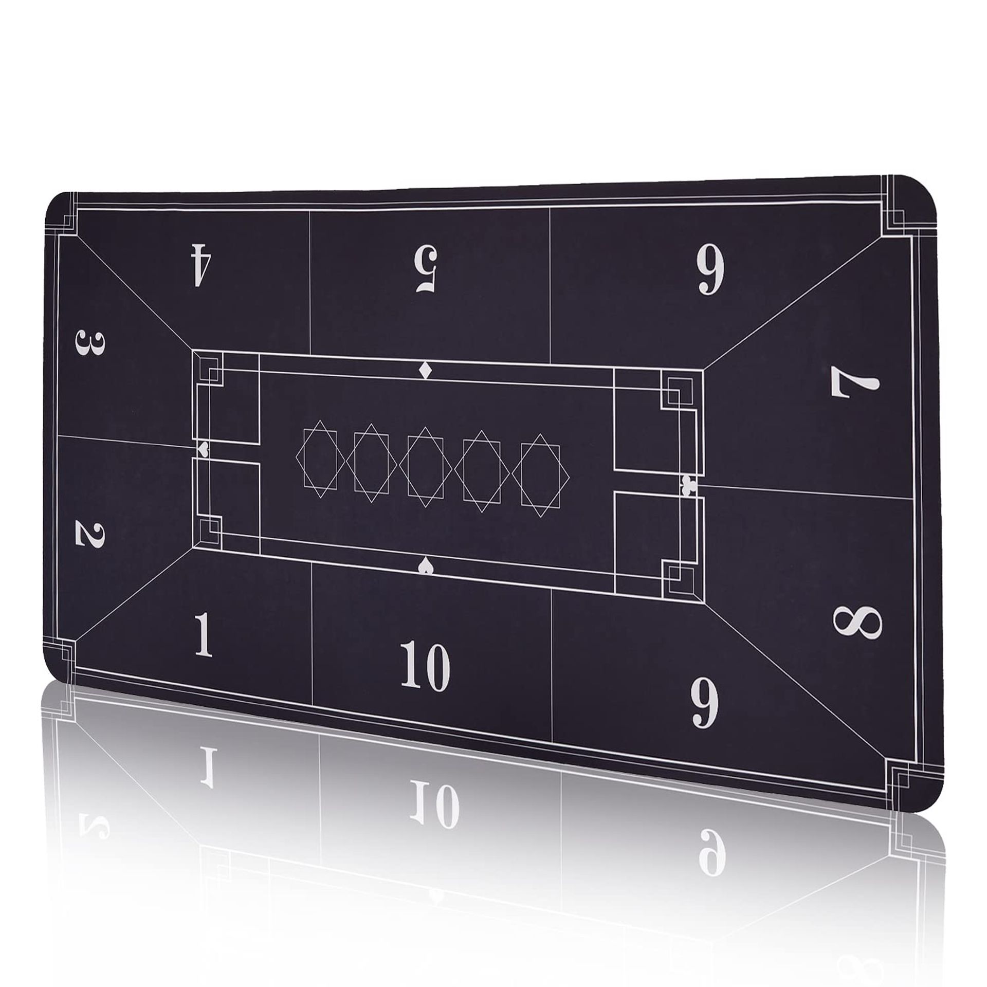 Waterproof Professional Poker Mat 8 Player Texas Hold'em Table Top with Zipper Handbag - Rectangle-Red Large