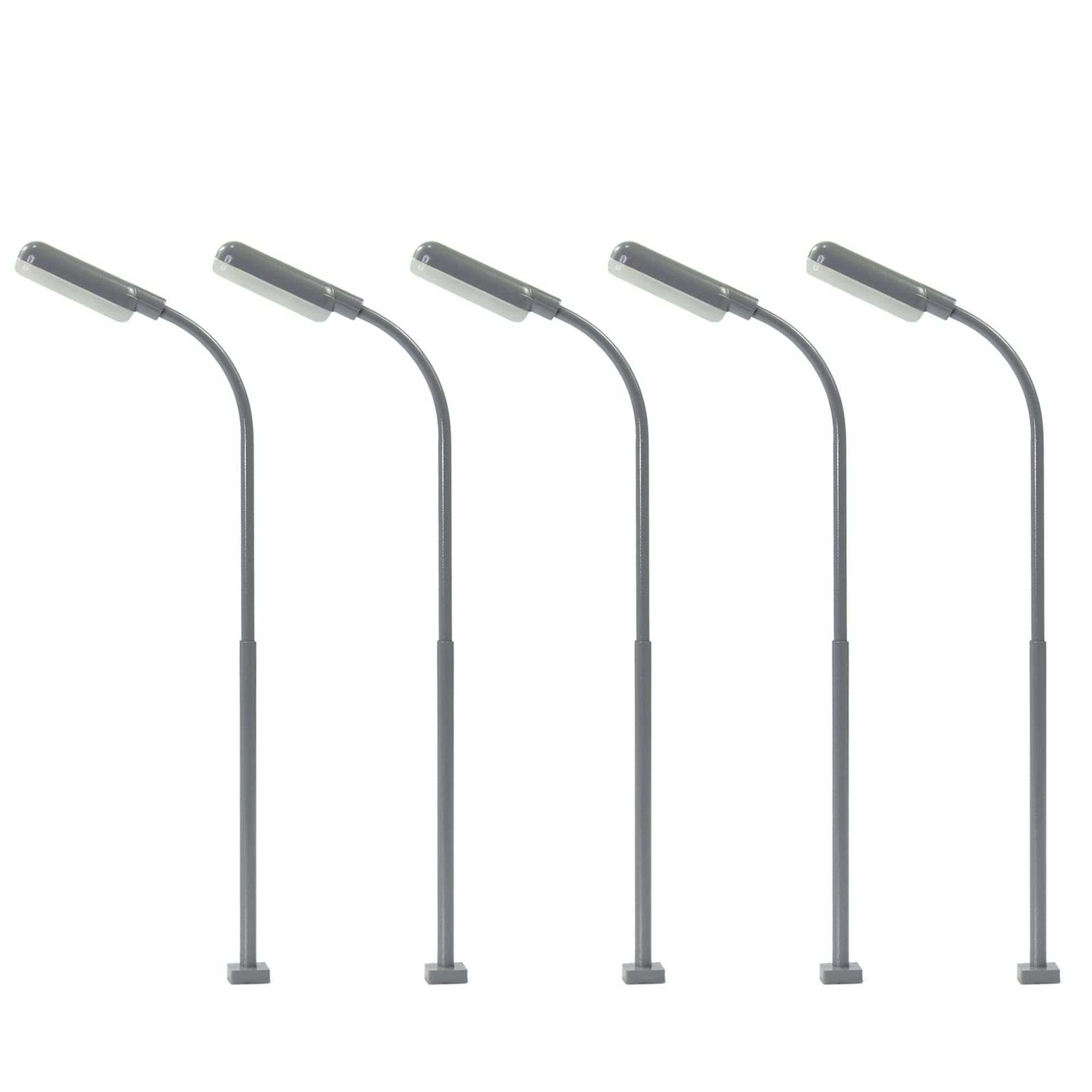 5pcs HO/TT/N Gauge Model Train LED Street Lamps - Cool White for Garden & Park