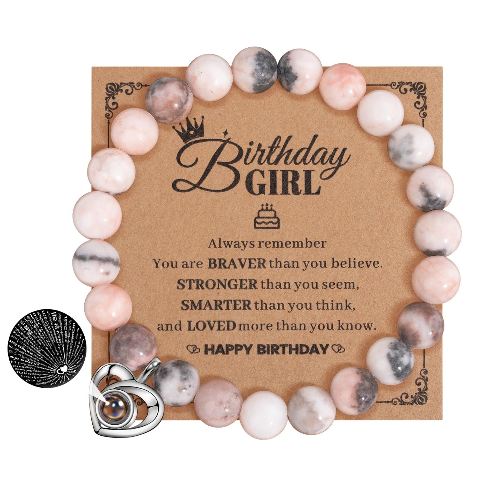 YELUWA Birthday Bracelet for Girls 5-16 Years - I Love You 100 Languages Gift