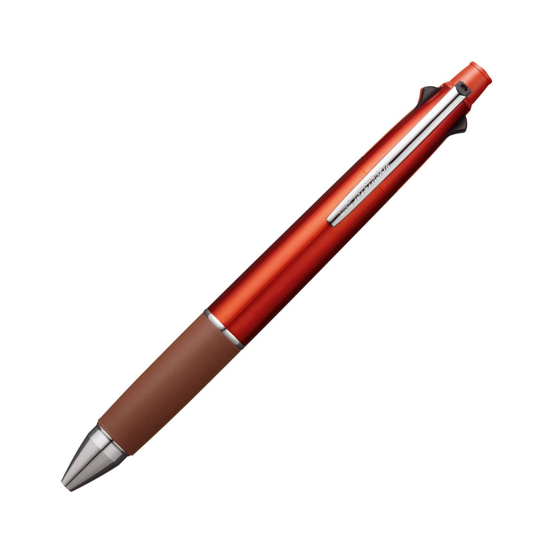 Uni Jetstream 4-in-1 Multi Pen & Pencil - Smooth Writing, 0.5mm Ballpoint, Blood Orange