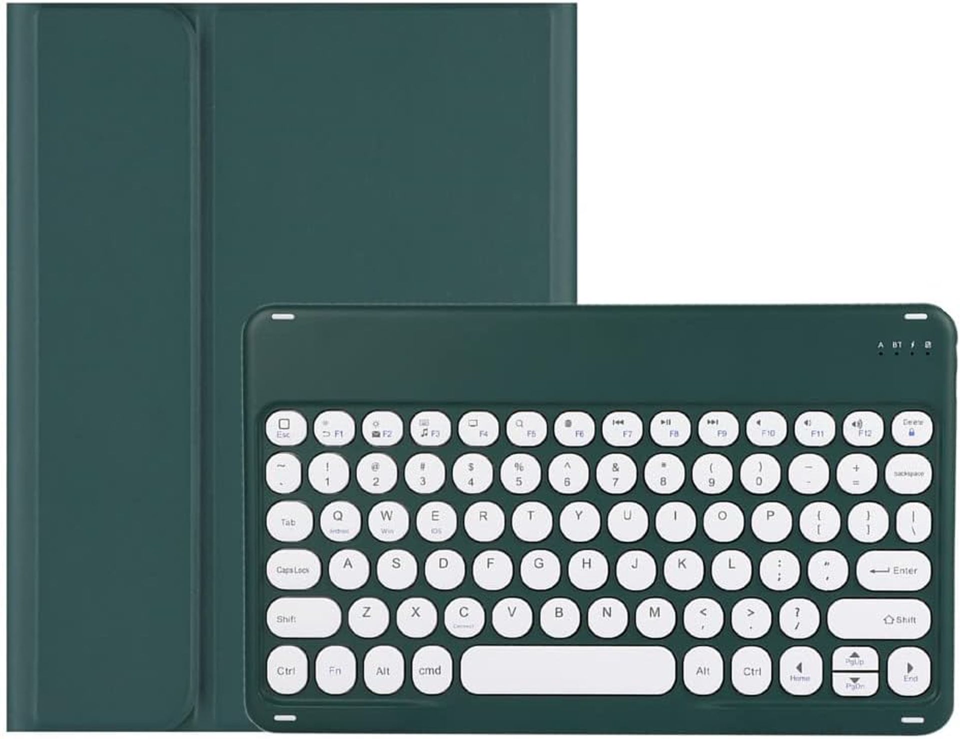 iPad Air & Pro 11 inch Keyboard Case with Detachable Bluetooth Round Keys - Dark Green iPadAir11"/Air5/Air4/Pro11"4th/3rd/2nd/1st Gen