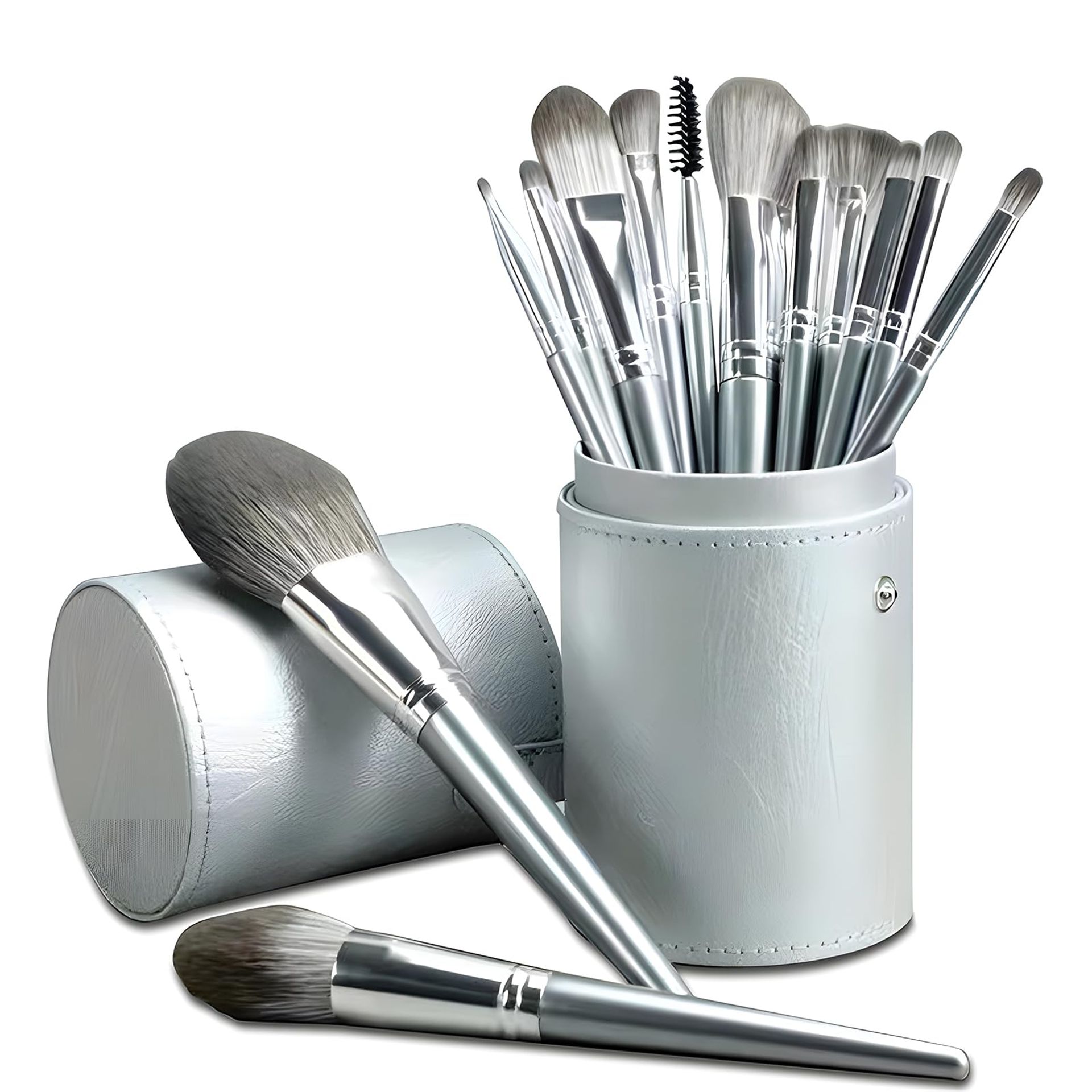 Professional Makeup Brushes Set 14Pcs - Soft Synthetic Bristles, Includes Travel Case, Complete Collection for Face & Eyes