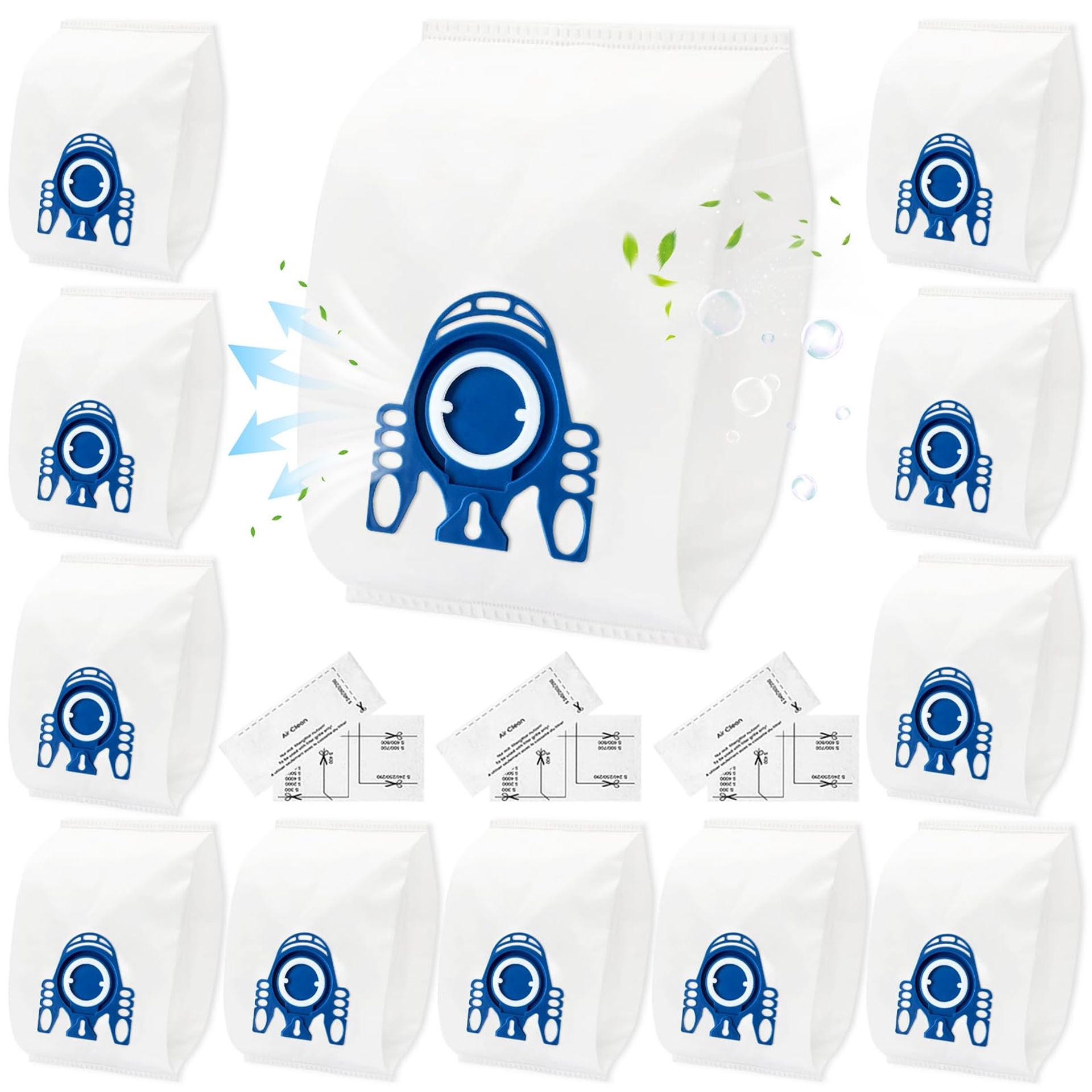12 Pack Miele GN Compatible Vacuum Bags for Classic C1, Complete C2 C3 Series