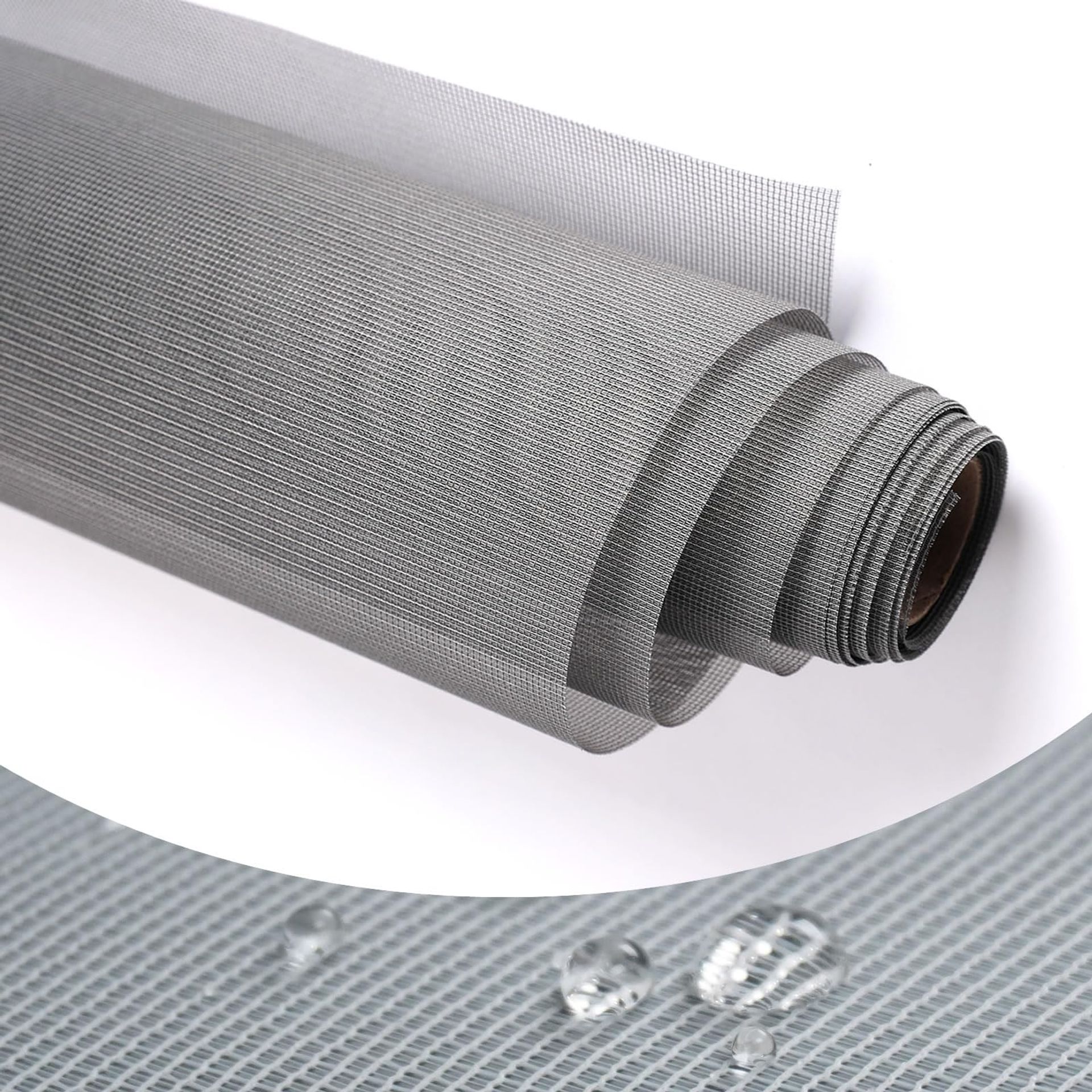 Adjustable Window Screen Replacement DIY High-Density Mesh Insect Net for Windows, Doors, Patio and Porch - Grey High-Density Mesh 155x295 cm