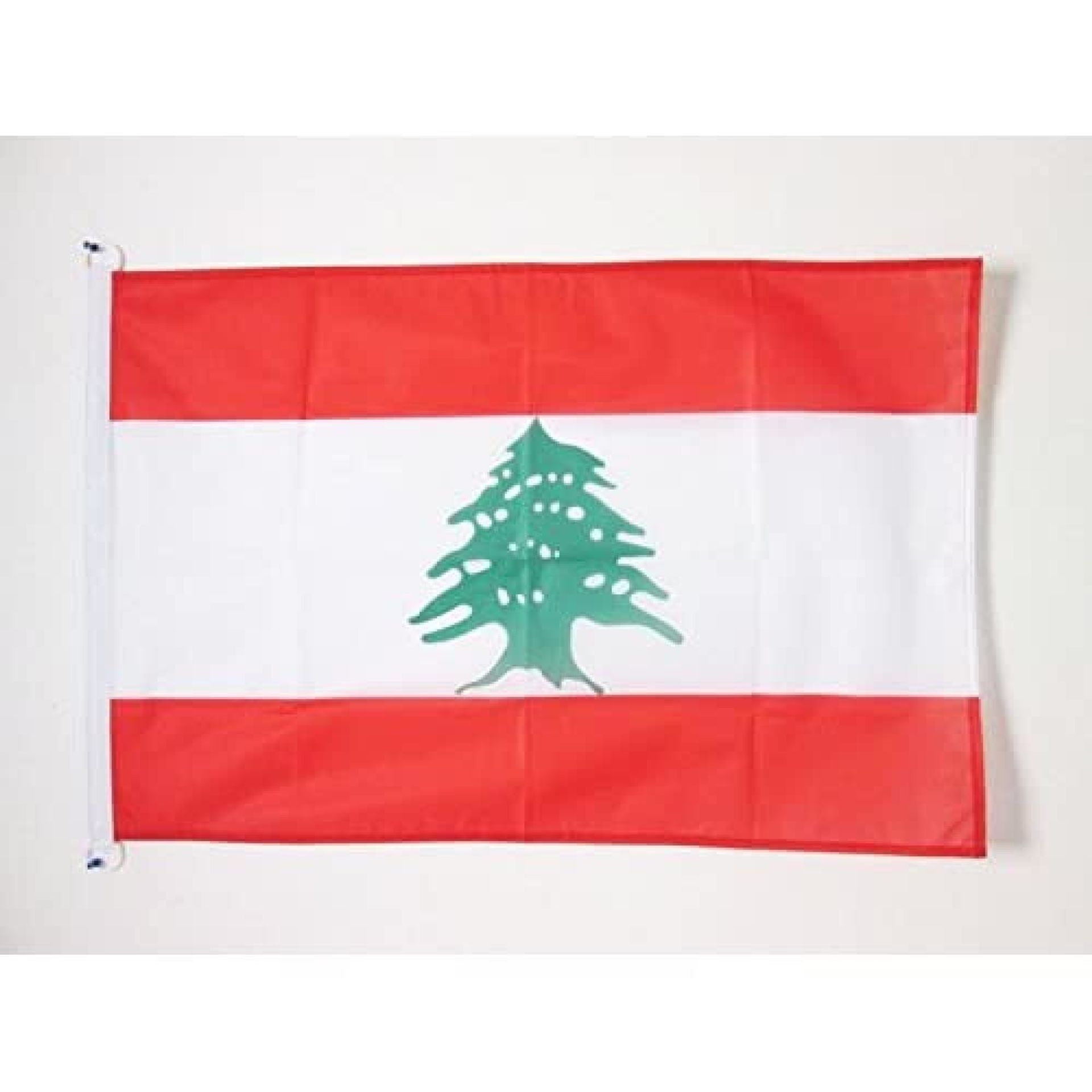 Lebanon National Flag Outdoor Polyester Banner with Two Rings Fade Resistant Vivid Colours - Lebanon 3x5 ft