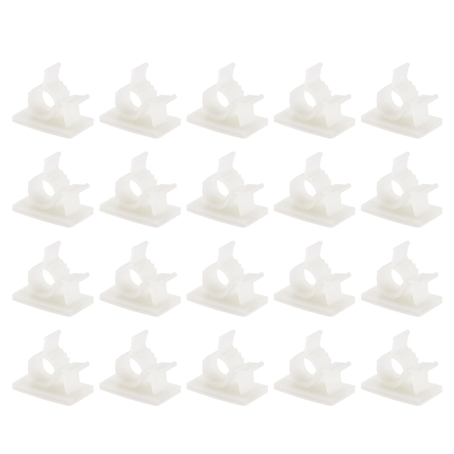 uxcell Adjustable Cable Clips, 20Pcs 10-13mm Self-Adhesive Cable Clamp Wire Clamps Cable Organizer Cord Clips for Wire Management, White