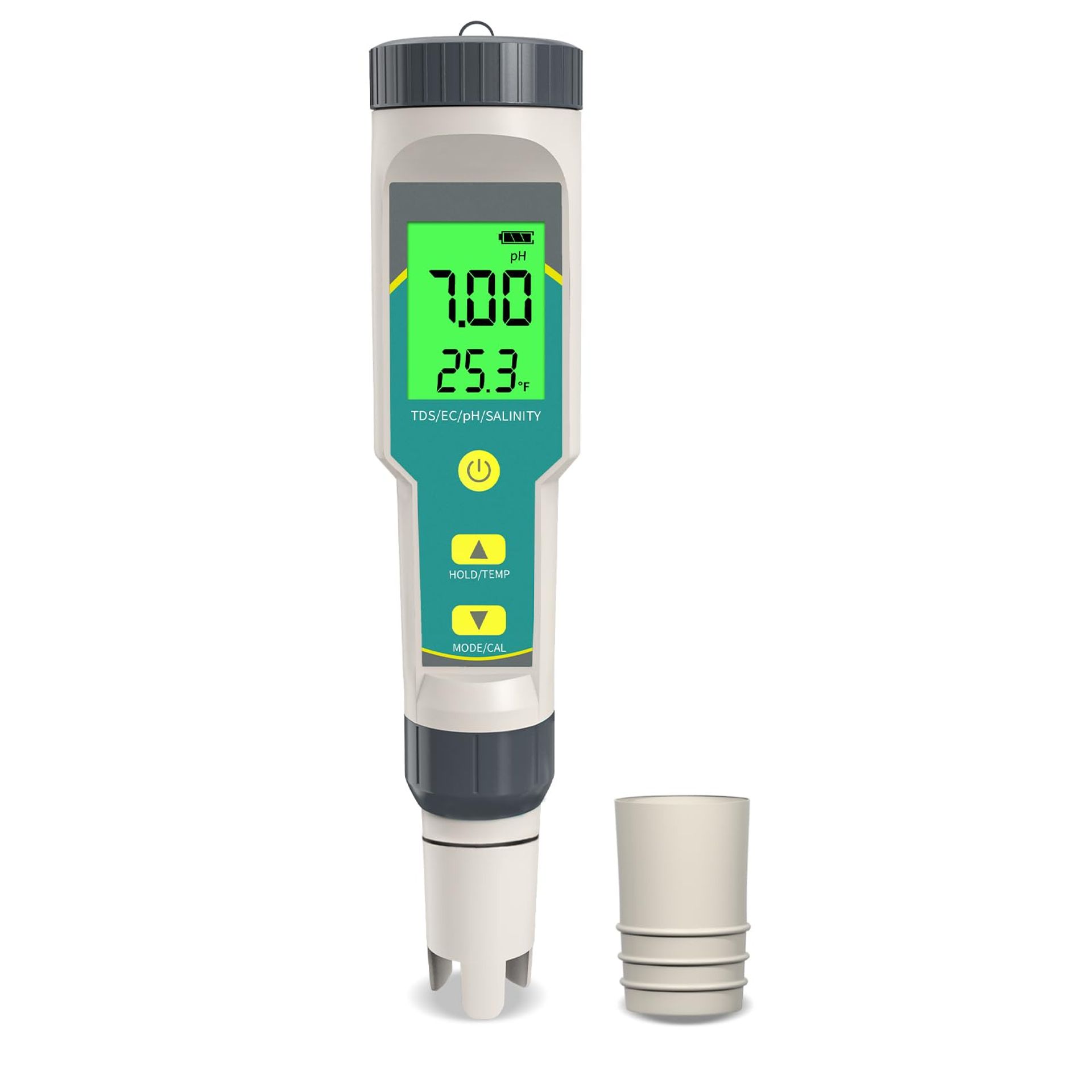 5-in-1 Digital Water Tester pH TDS EC Salinity Temperature Meter with ATC 0.01 Resolution - Yellow YY-9909G-UK