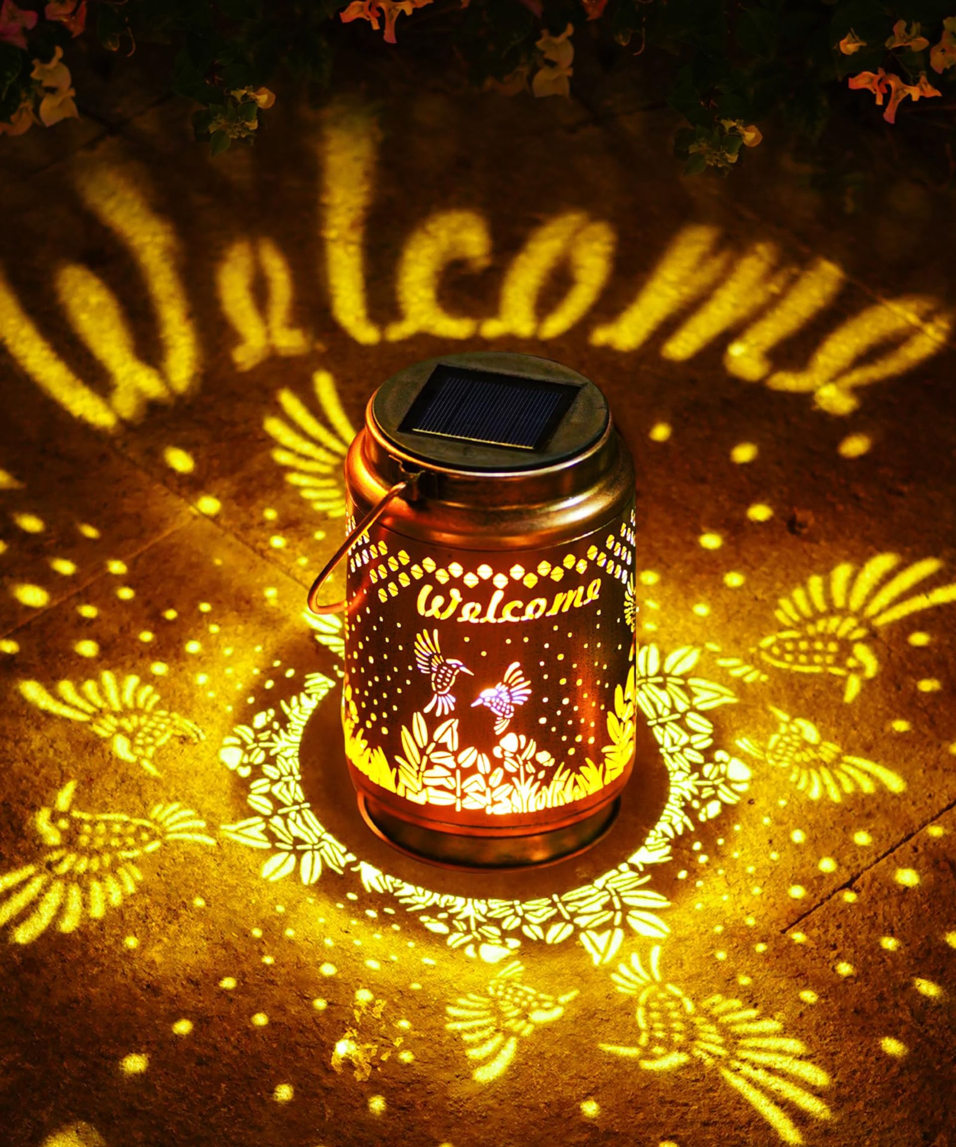 Solar Lantern Outdoor Waterproof Garden Light Dog Ornament Metal Decoration for Patio, Yard & Porch - Dog Style