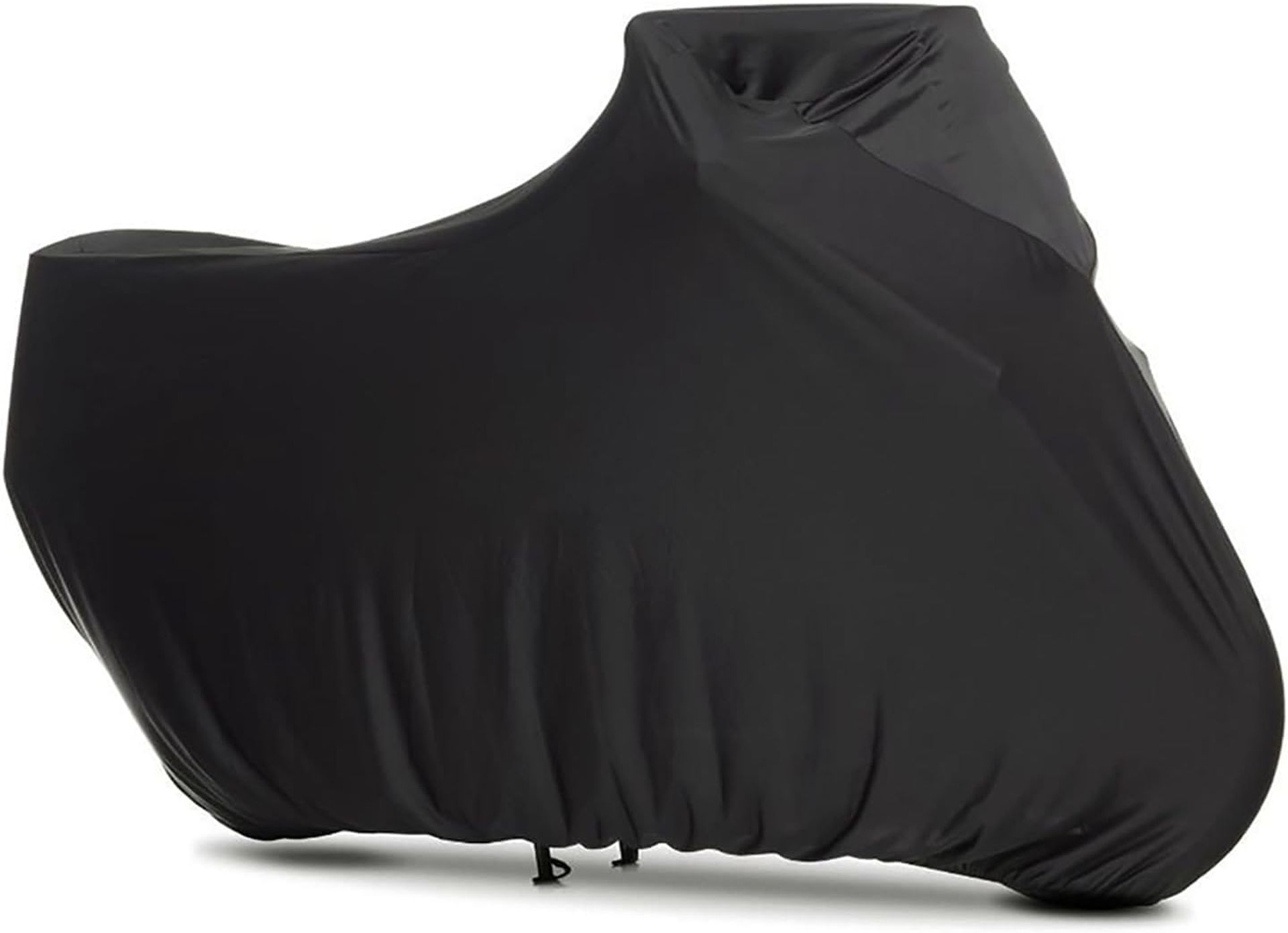 Indoor Motorcycle Cover Soft Stretch Dustproof Velvet Lining for Motorbikes - Black XXXL