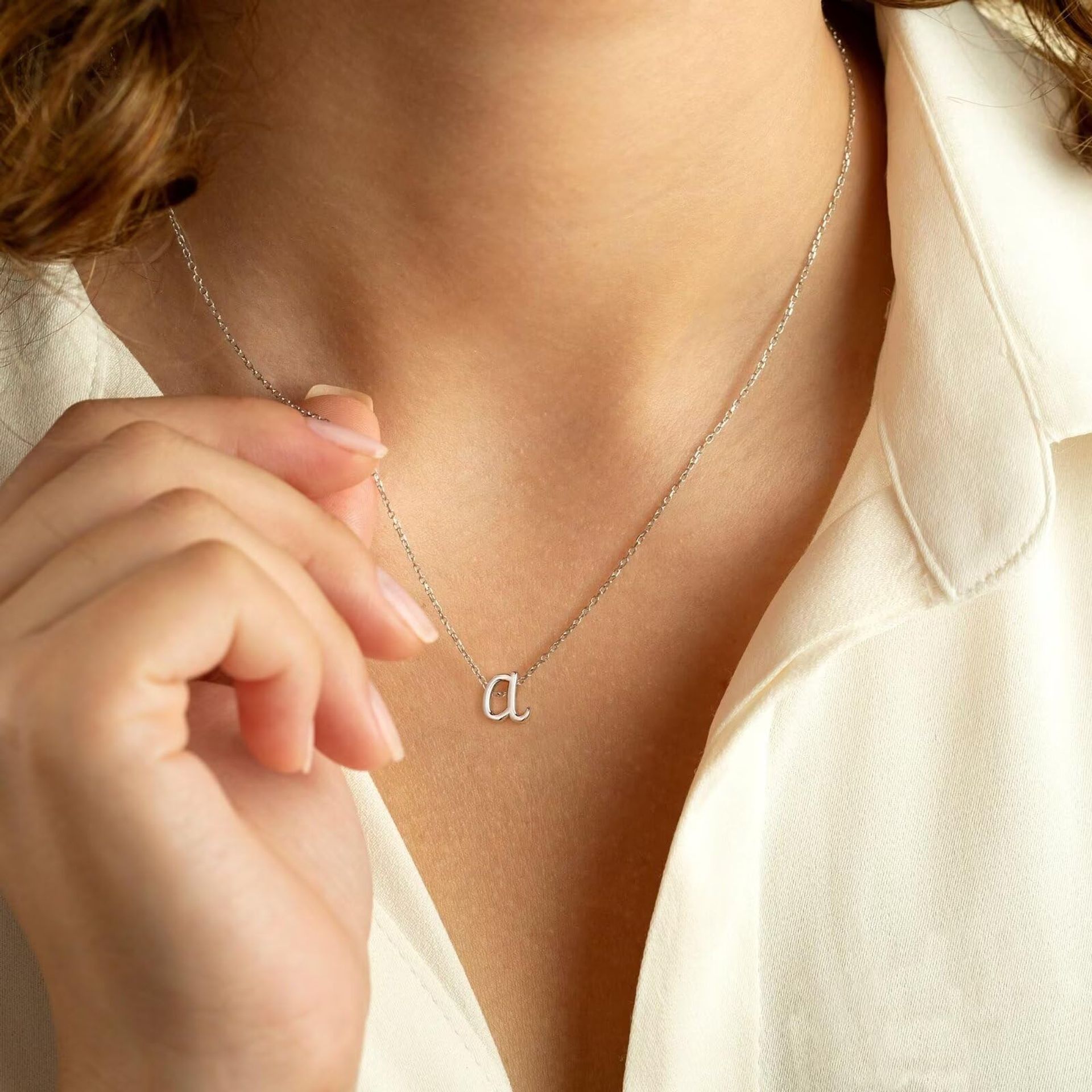 Dainty Layered Initial Necklace Set For Women - 3 Separate Chokers (14", 15.5", 17.5")