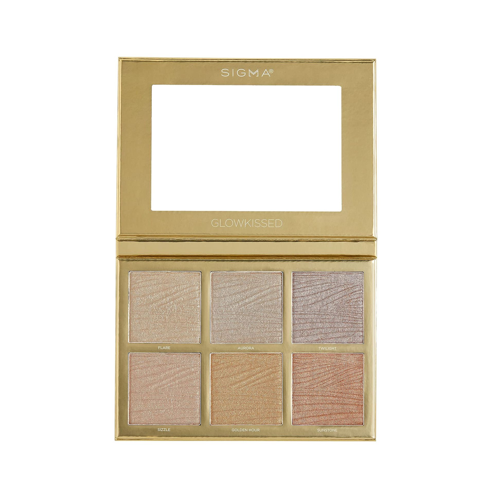 GlowKissed Highlight Palette 6 Metallic Shades Mirror Vegan Cruelty-Free Makeup - Multicolour 29.28g