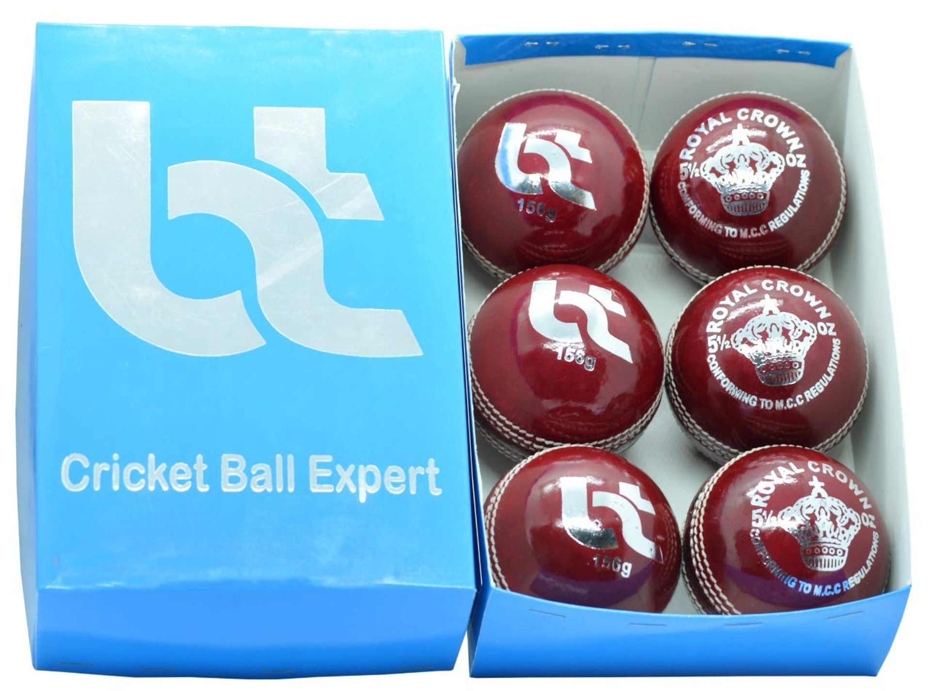 Genuine Leather Cricket Balls Pack of 6 for Match & Practice Play | Bat-Friendly Hard Ball 156g 2 Piece - Red Standard