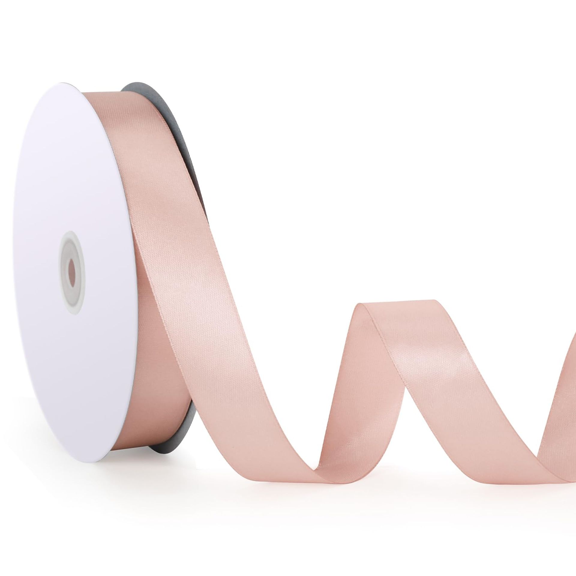 Champagne Pink Satin Crafting Ribbon 25mm x 92m - Perfect for Gifts & Decorations - Valentines - Valentines
