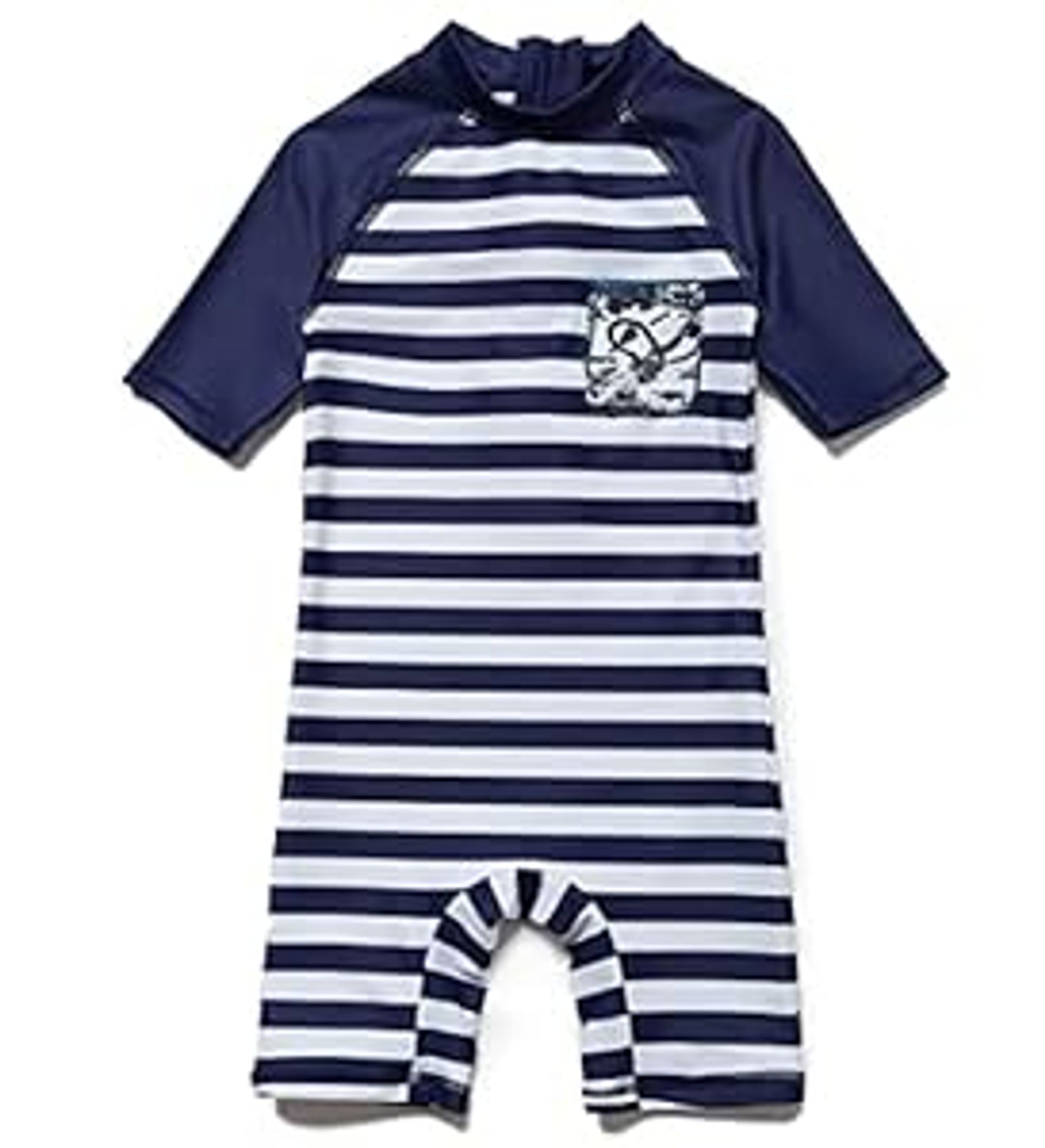 Toddler Boys One-Piece Swimsuit UPF 50+ Sun Protection with Zipper - Eco Recycled Fabric Bandanna Print 24-36 Months