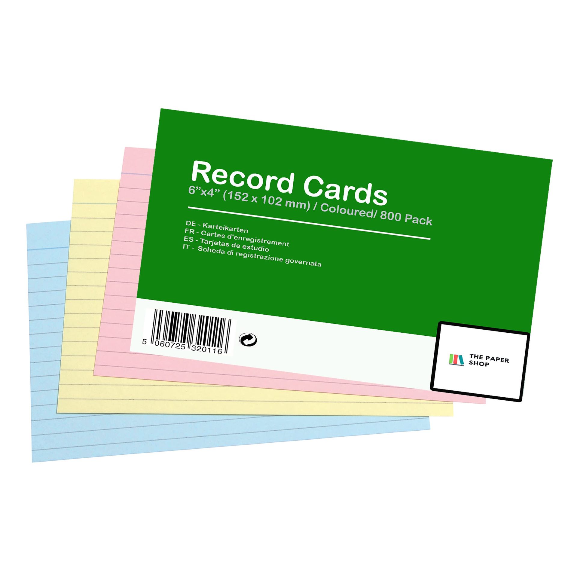 800 Pack A6 Revision Flash Cards Ruled Both Sides Durable Study Index Cards - Multicolour A6