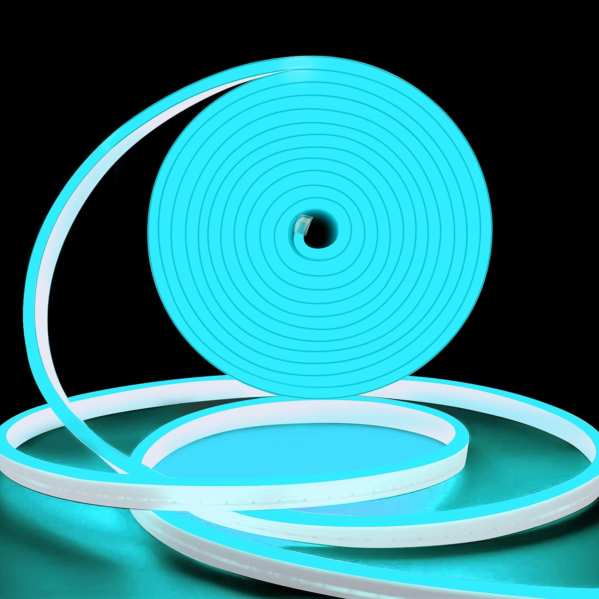 5m Ice Blue Neon LED Strip Light, Dimmable & Waterproof IP65 for Bedroom & Outdoor Decor