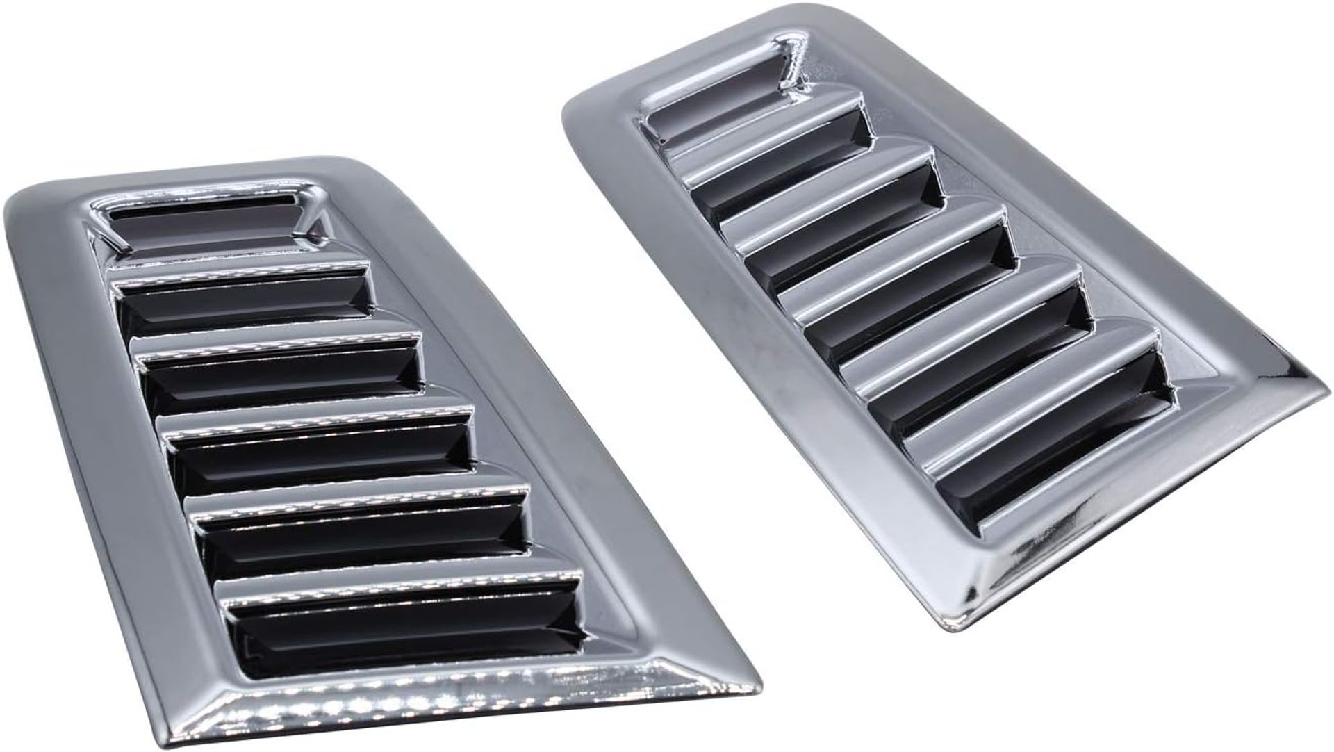 Car Bonnet Vent Covers Air Intake Decorative ABS Compatible with Ford Focus RS MK2 - Chrome Finish