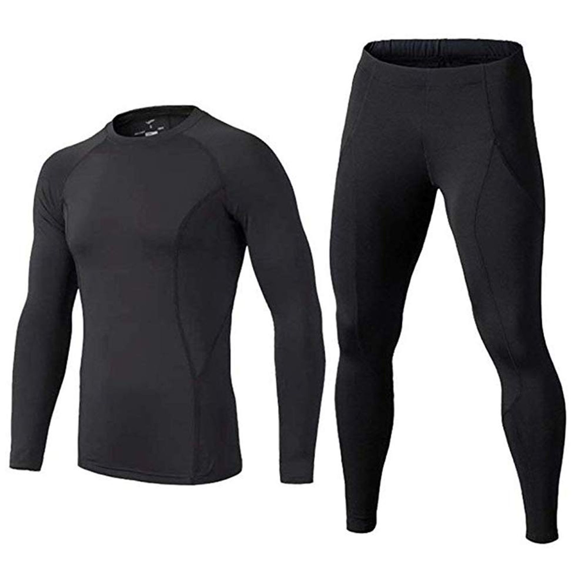 Kids' Boys Long Sleeve Compression Base Layer Set - Ideal for Sports & Outdoor Activities, Black, Size 26