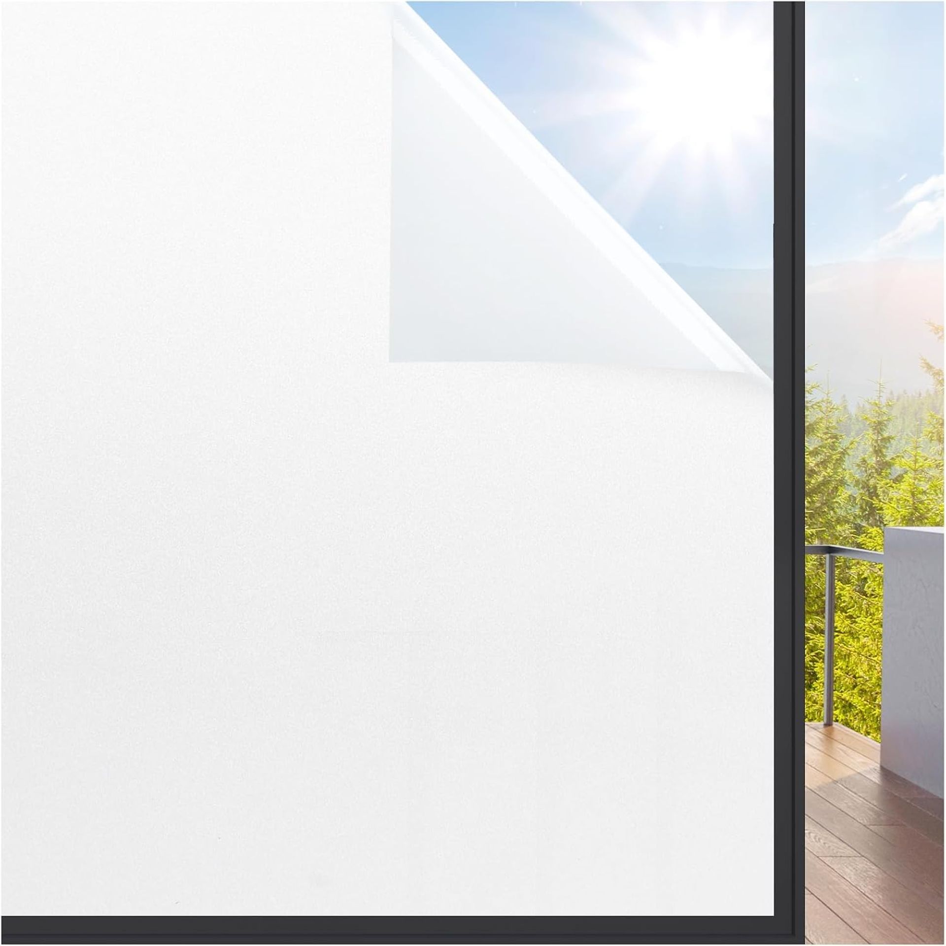 Frosted Window Film Privacy Glass Cover, No Glue UV Blocking Vinyl Sticker for Home, Bathroom & Office - White 60 x 300 cm