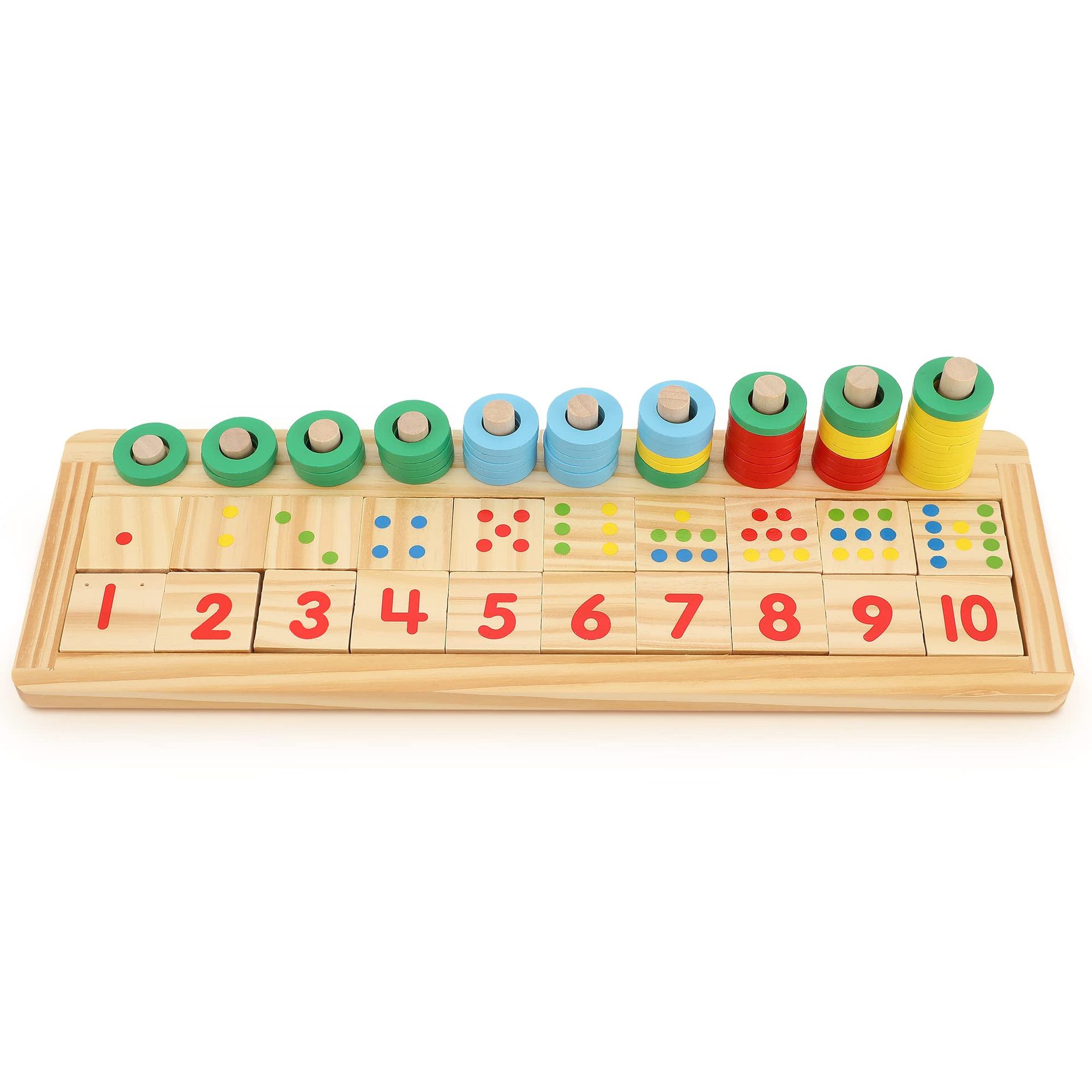 Montessori Wooden Number Blocks for Kids | Counting & Stacking Educational Toy | Colourful Learning Puzzle for Ages 3+